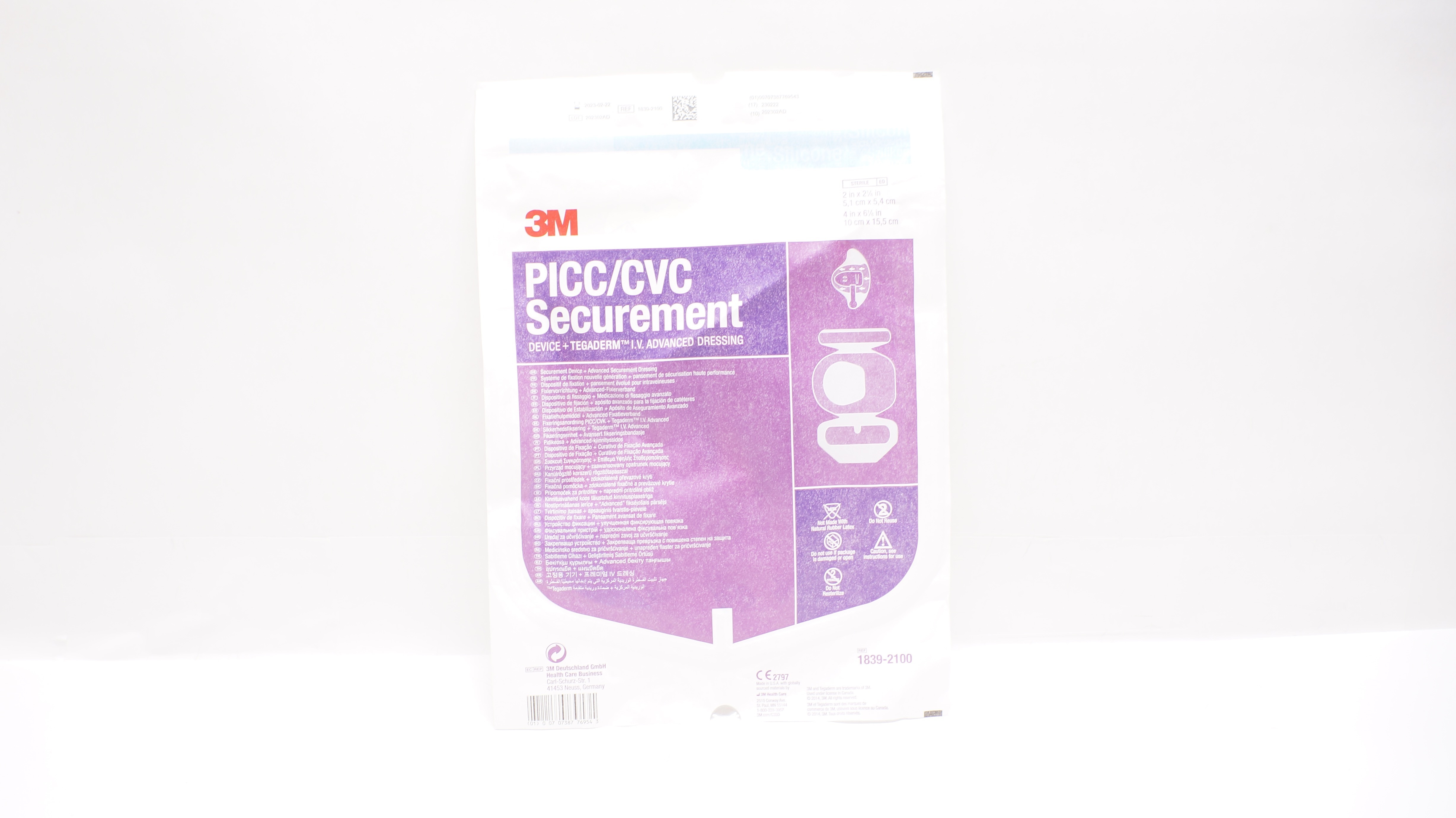 3M 1839-2100 PICC/CVC Securement Device+Advanced Dressing 2In x 2 1/8In (x)
