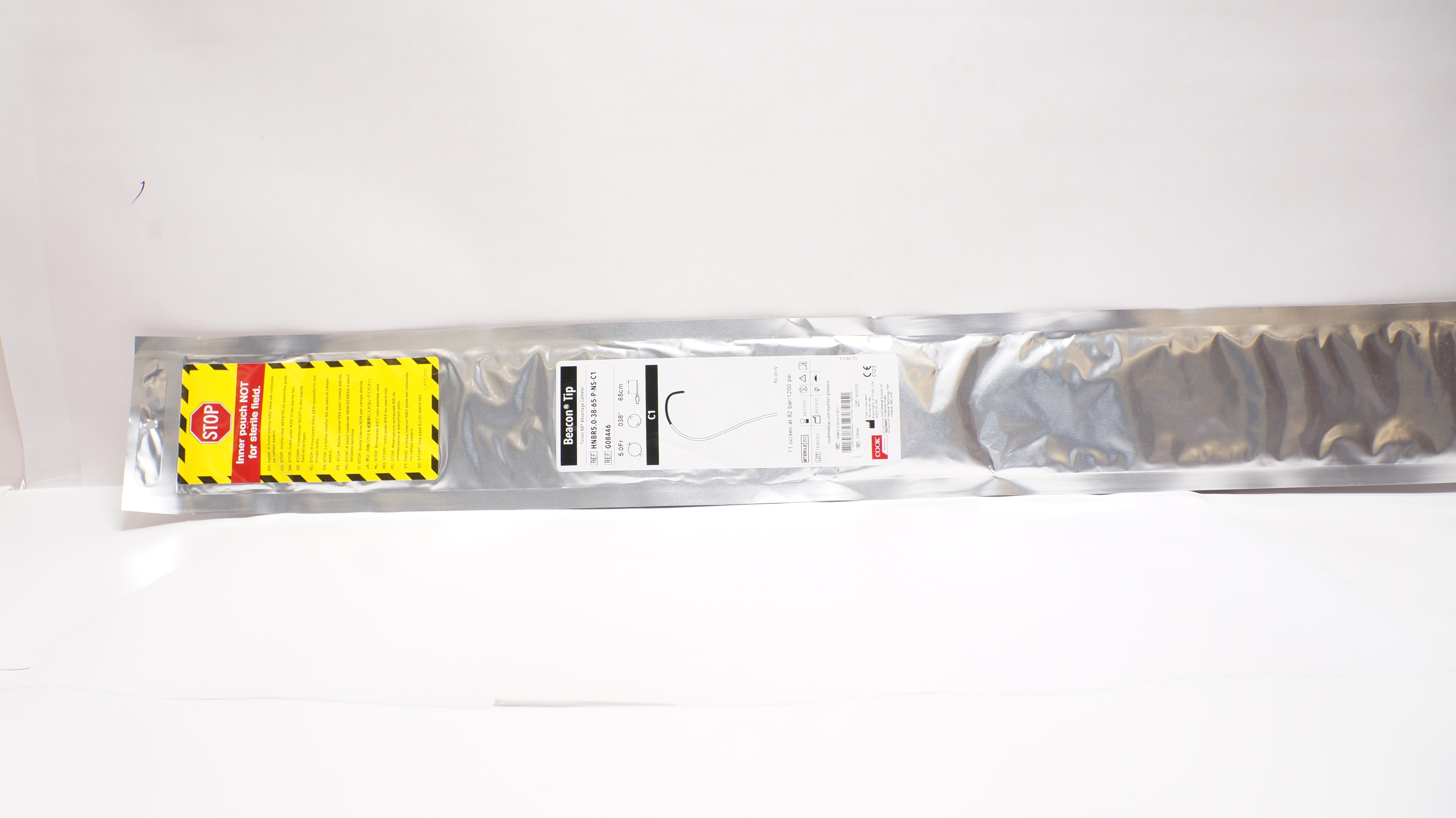 Cook G08446 Torcon NB Advantage Cath. C1 Beacon Tip 5.0Fr x .038inch x 65cm (x)