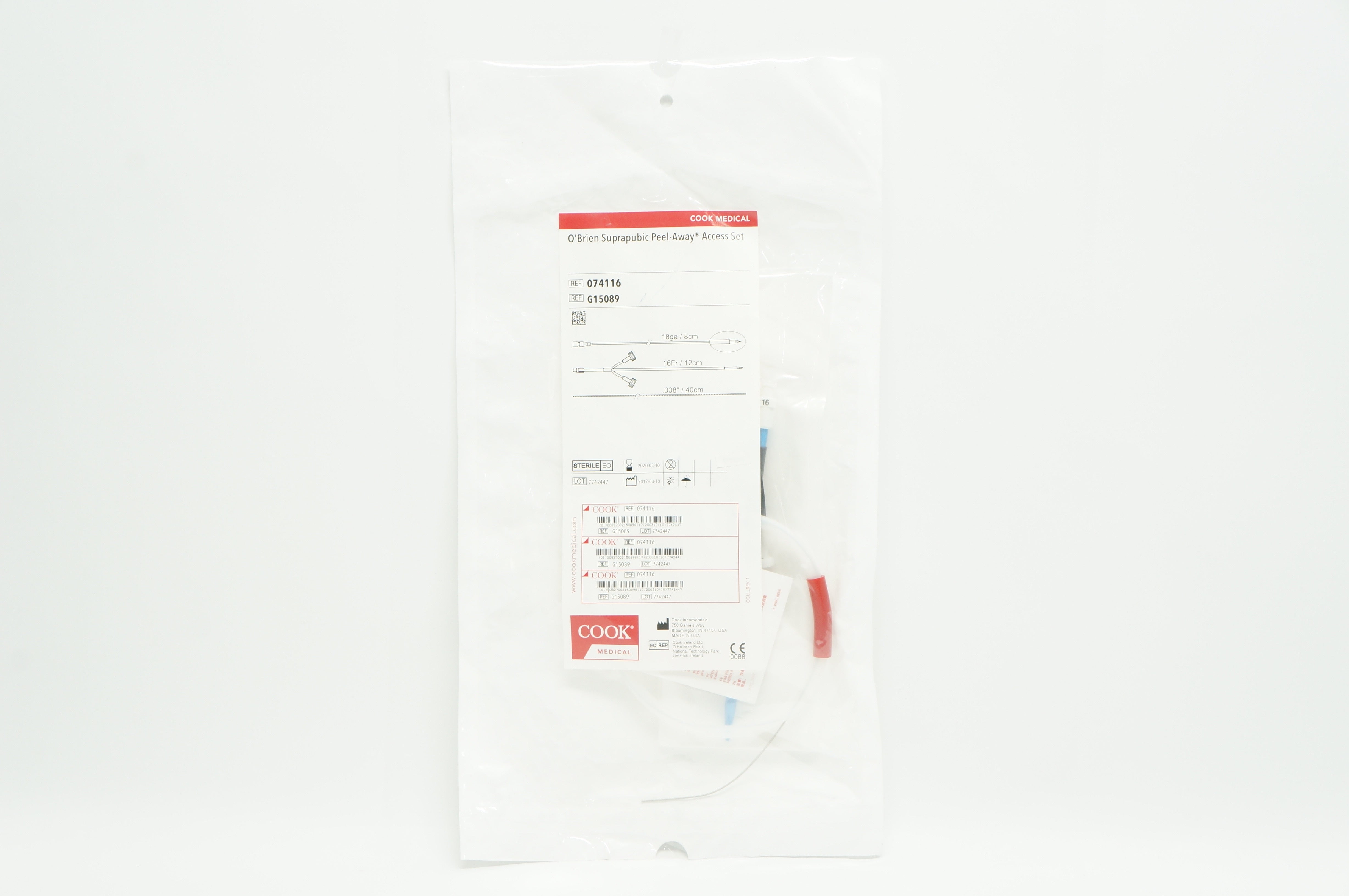 Cook Medical 074116 O’Brien Suprapubic Peel-Away Access Set 16Fr x 12 cm (x)