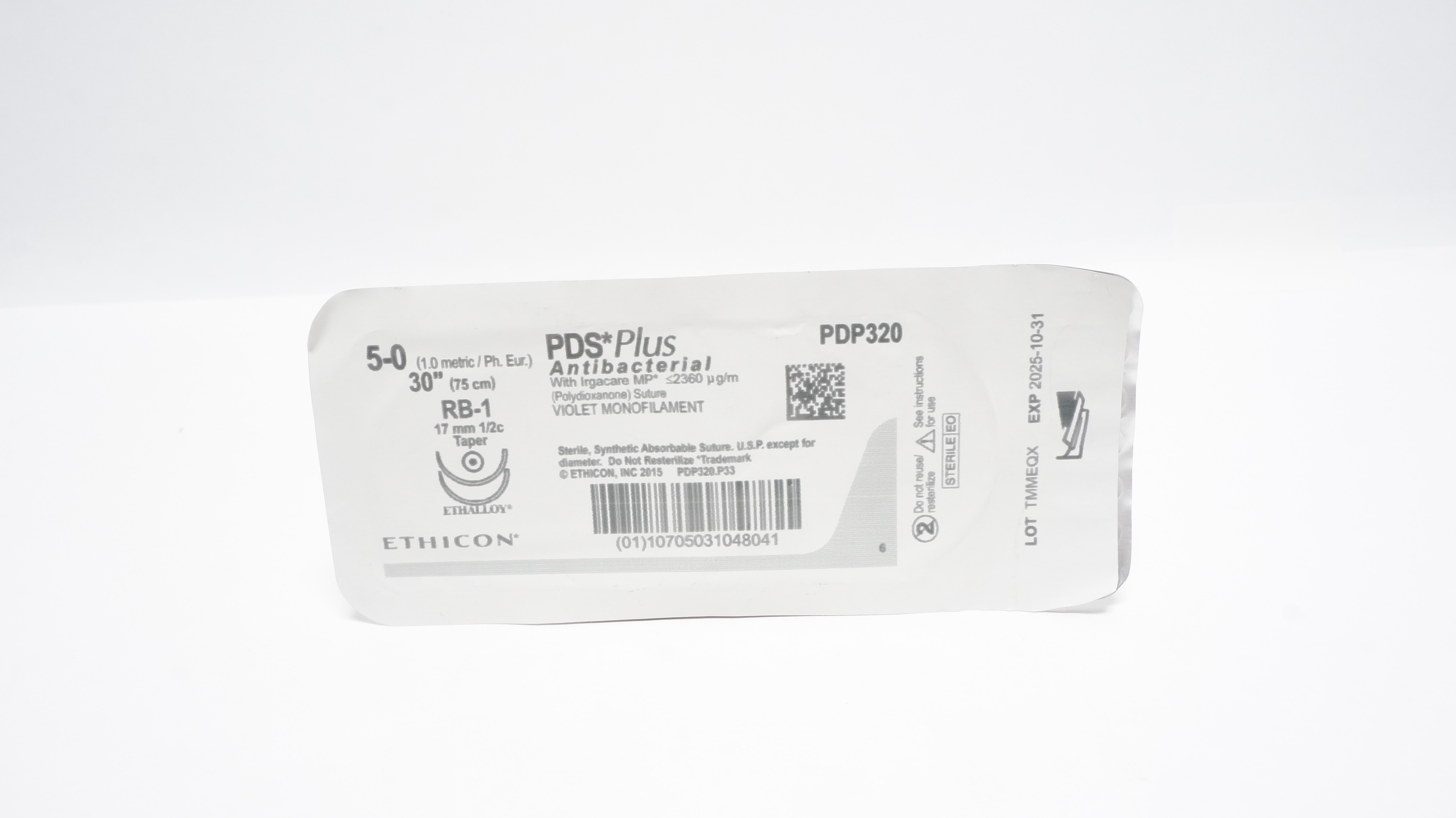 Ethicon PDP320 5-0 PDS Plus, RB-1, 17mm 1/2c Taper, 30inch (x)