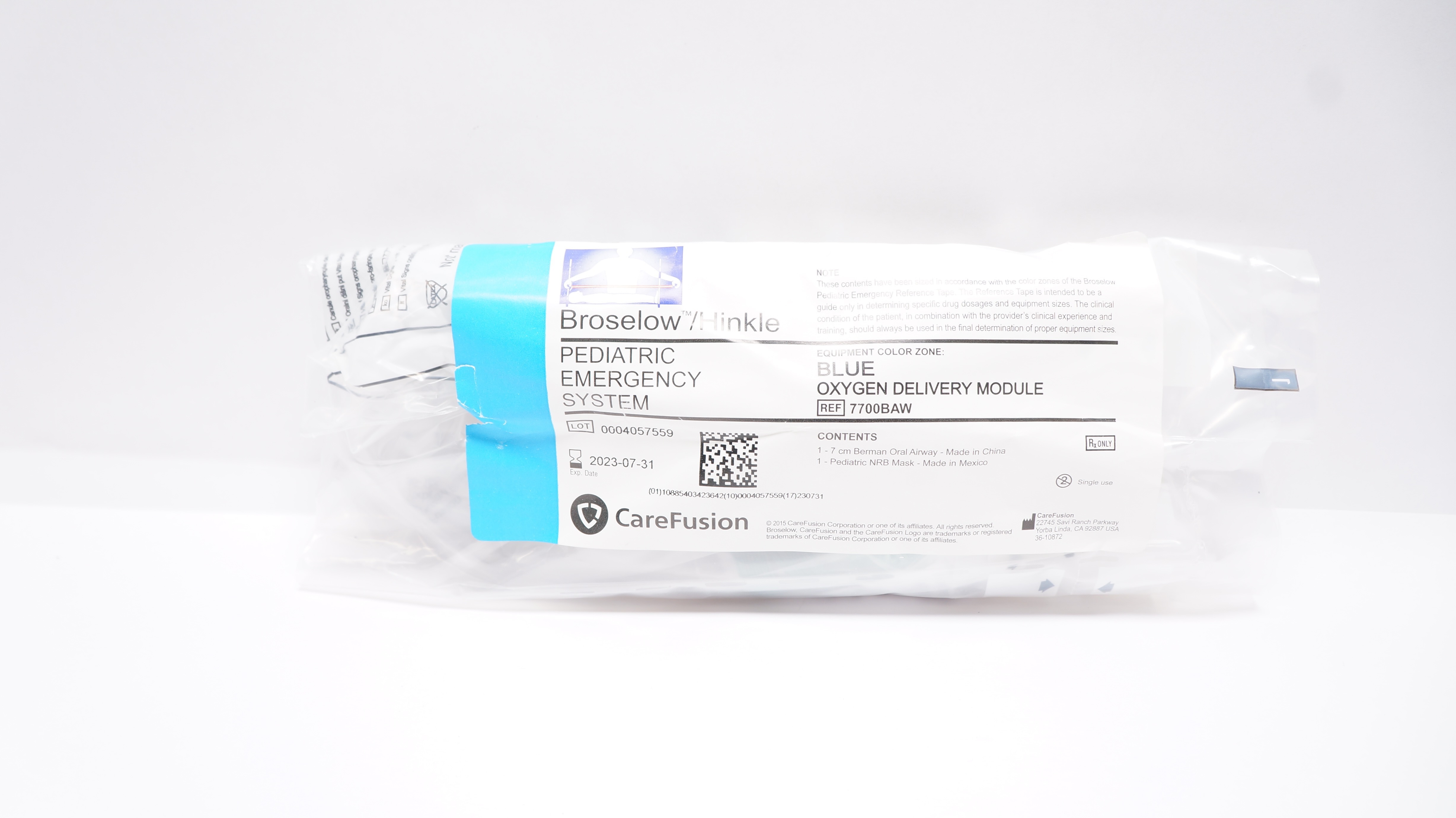 Vyaire 7700BAW Broselow/Hinkle Pediatric Emergency Oxygen Delivery Module (x)