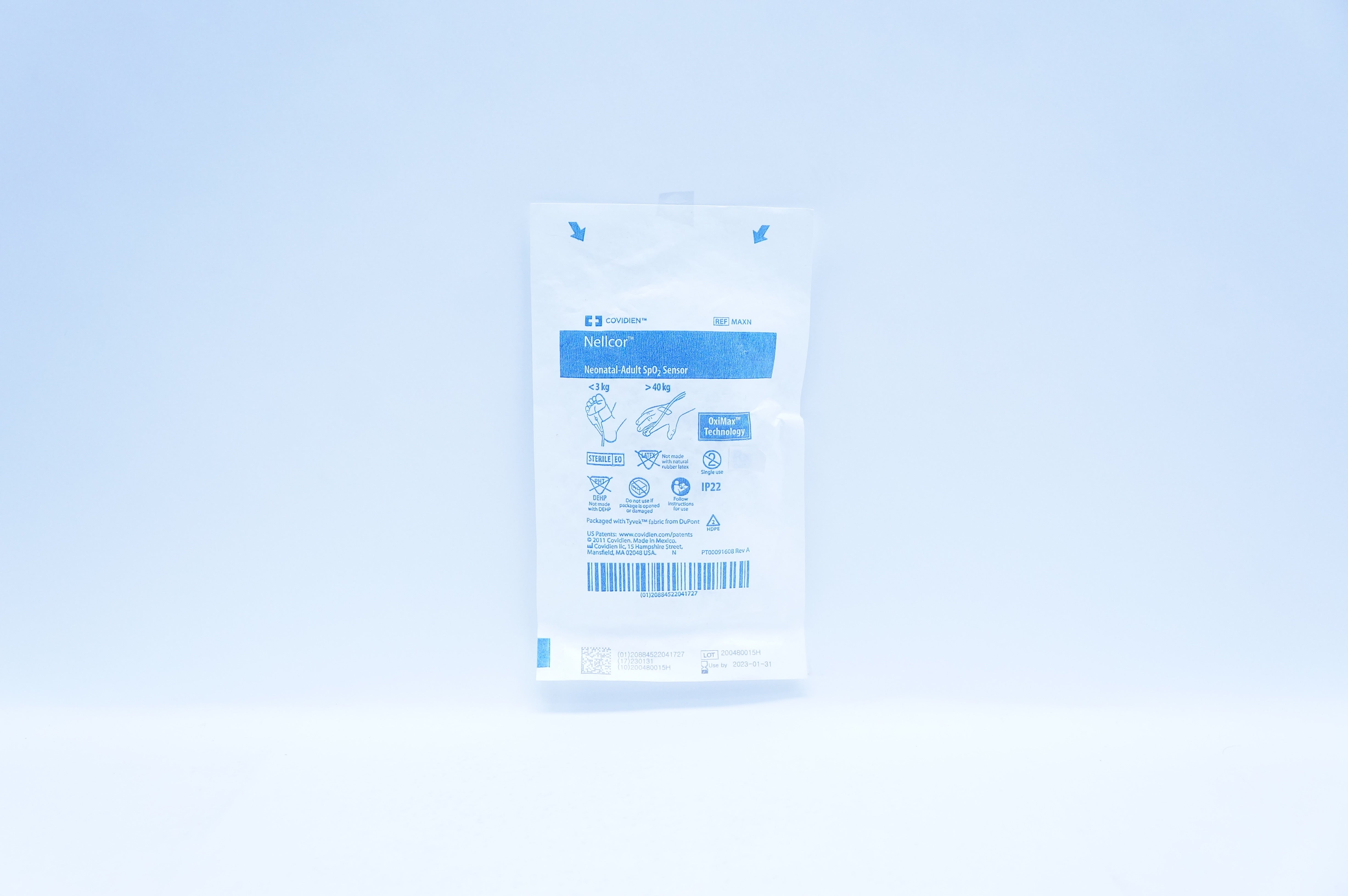 Covidien MAXN Nellcor Neonatal-Adult Adult Sp02 Sensor <3kg>40