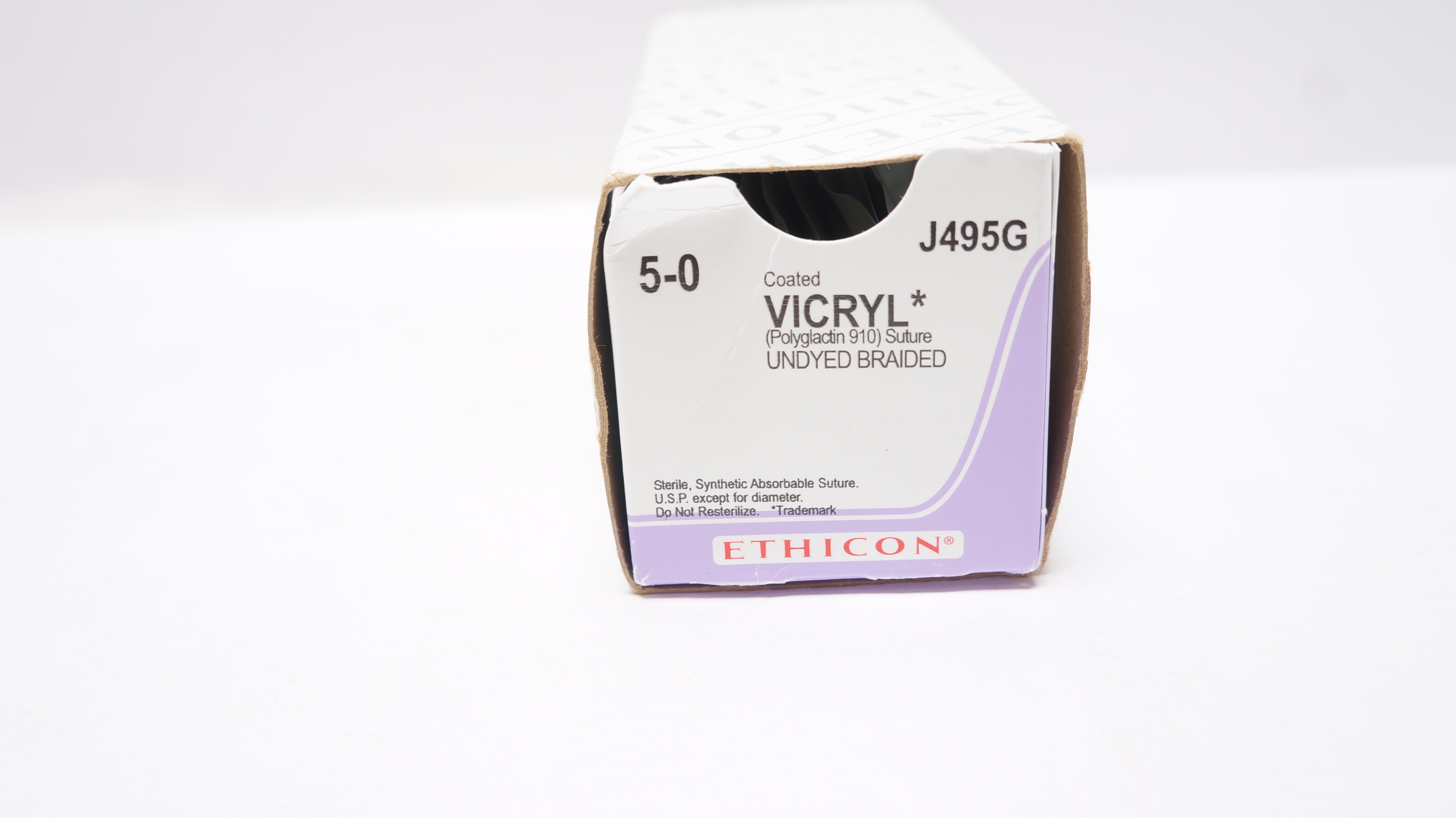Ethicon J495G 7-0 VICRYL, TG140-8, 6.5mm 3/8c, Spatula, 18inch - Box of 12