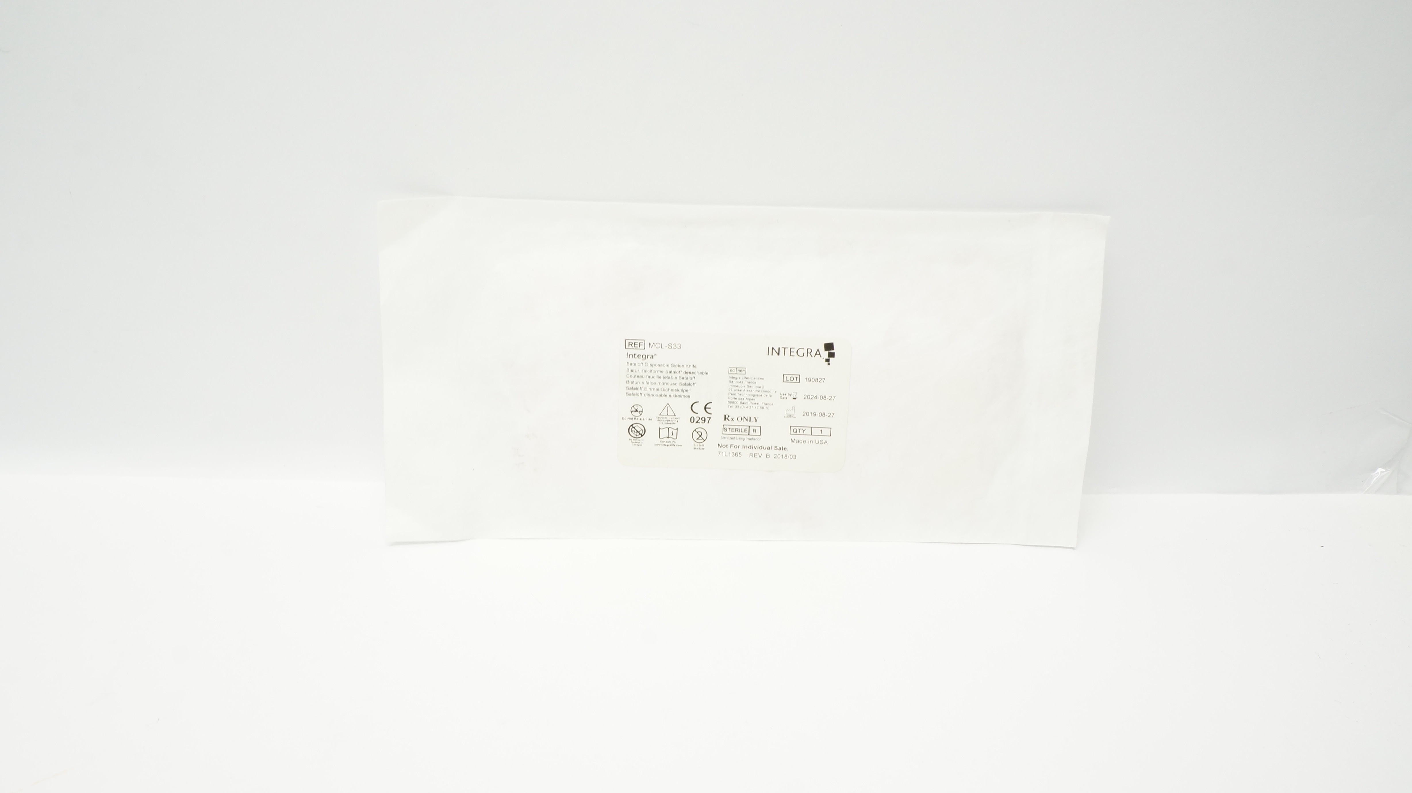 Integra MCL-S33 Sataloff Disposable Sickle Knife (x)