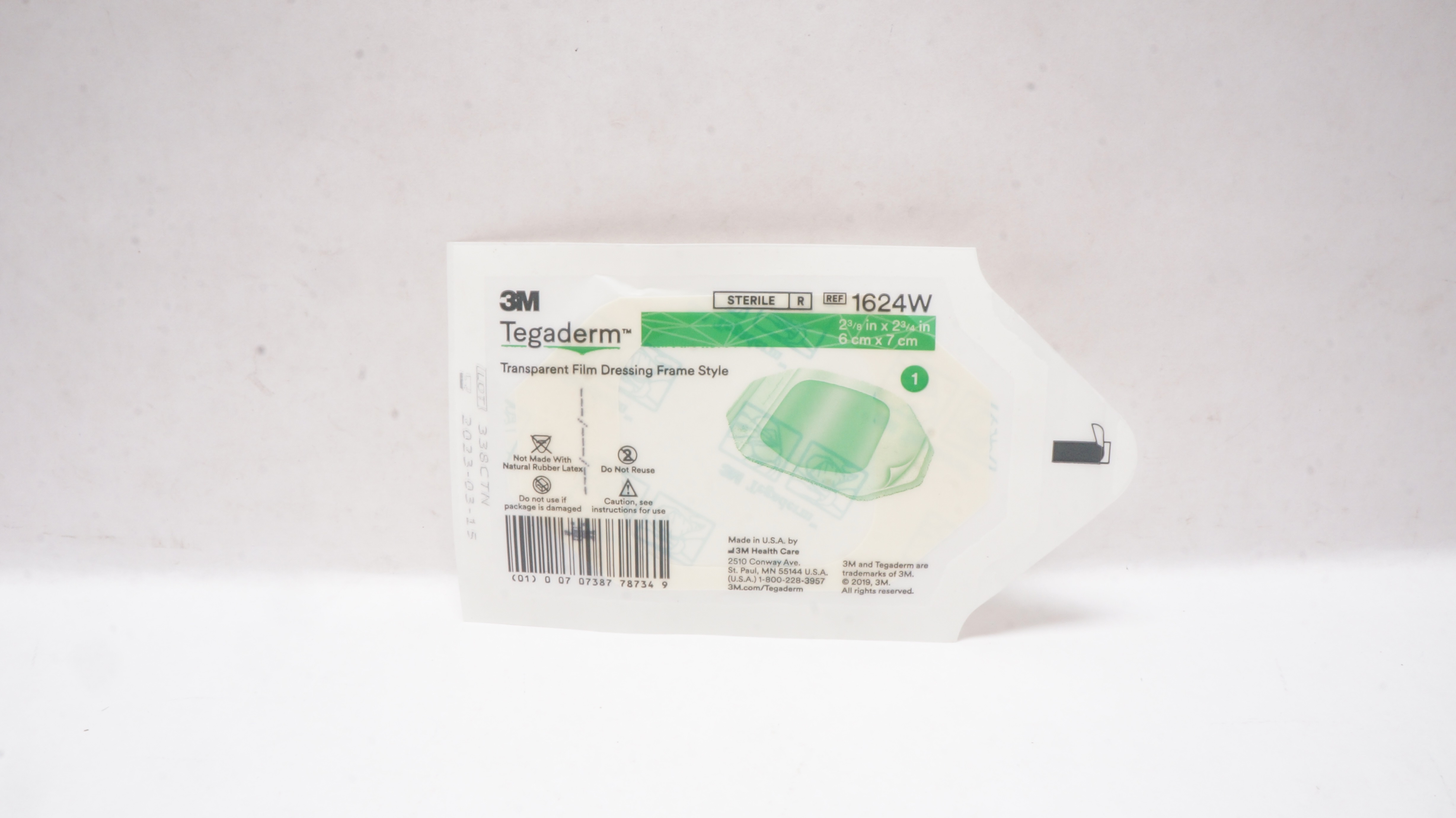 3M 1624W Tegaderm Transparent Film Dressing Frame 2-3/8x2-3/4inch (x)