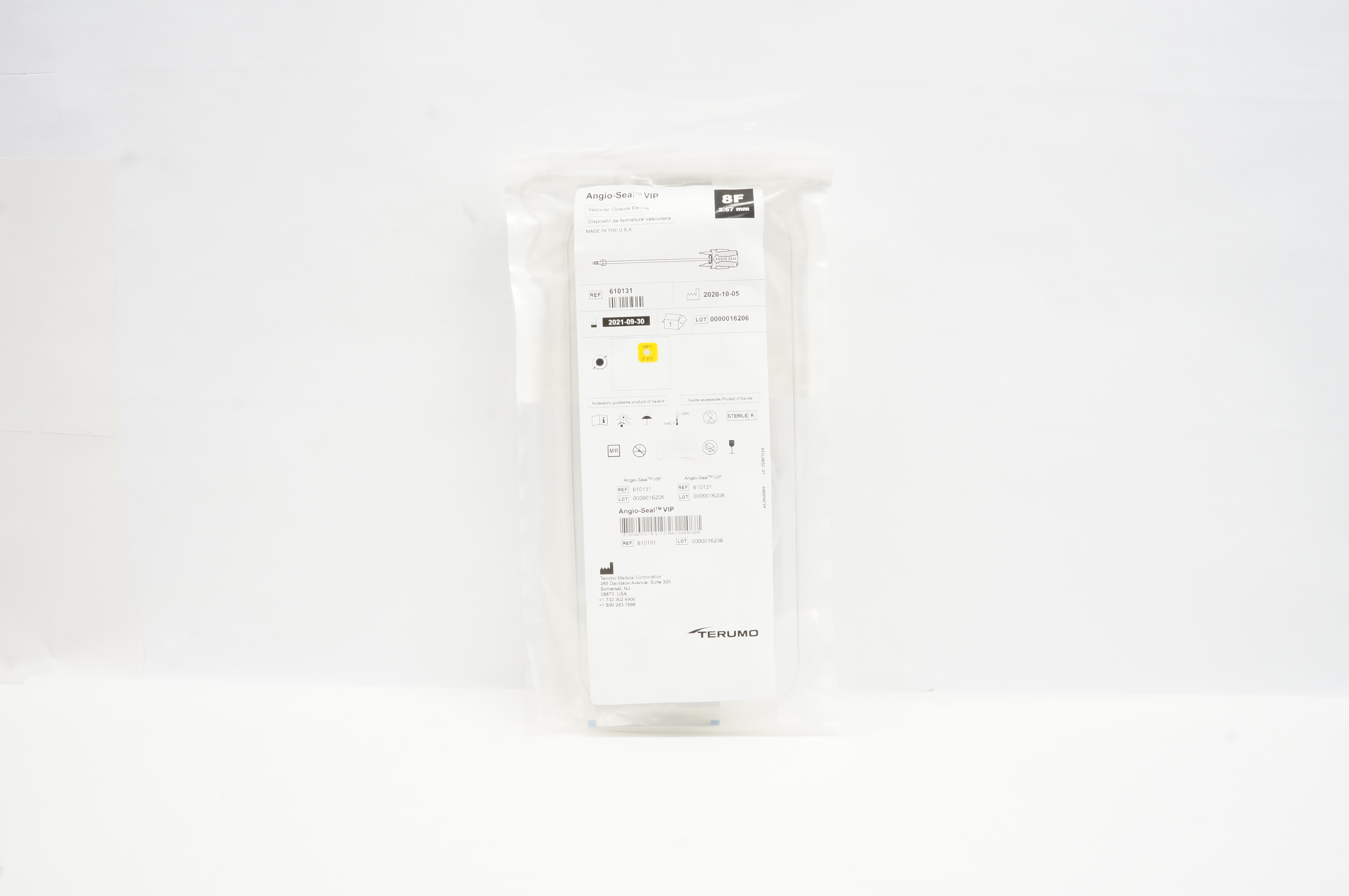 Terumo 610131 Angio-Seal VIP Vascular Closure Device 8F (x)