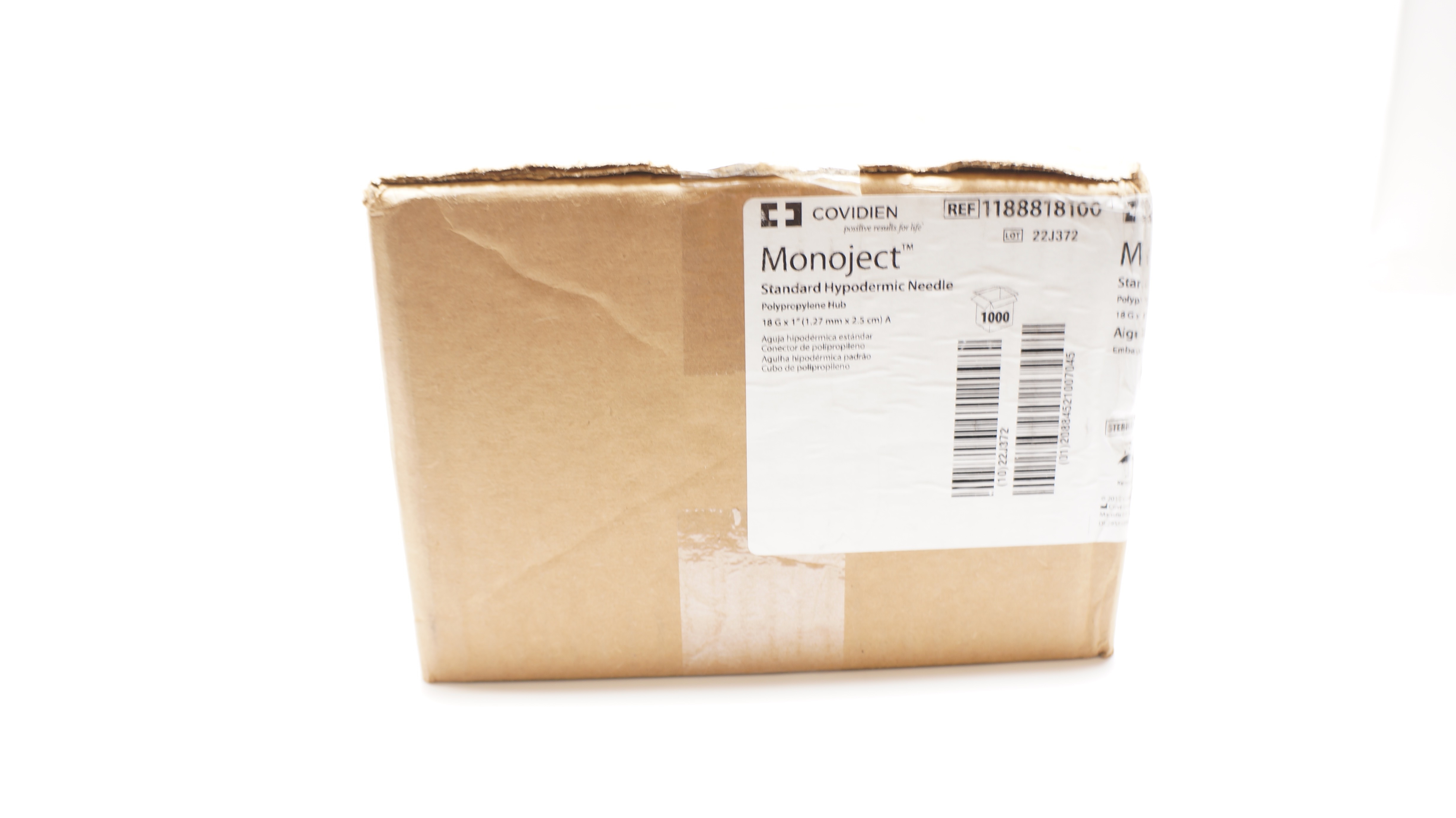 Covidien 1188818100 Monoject Standard Hypodermic Needle 18G x 1In - Case of 1000