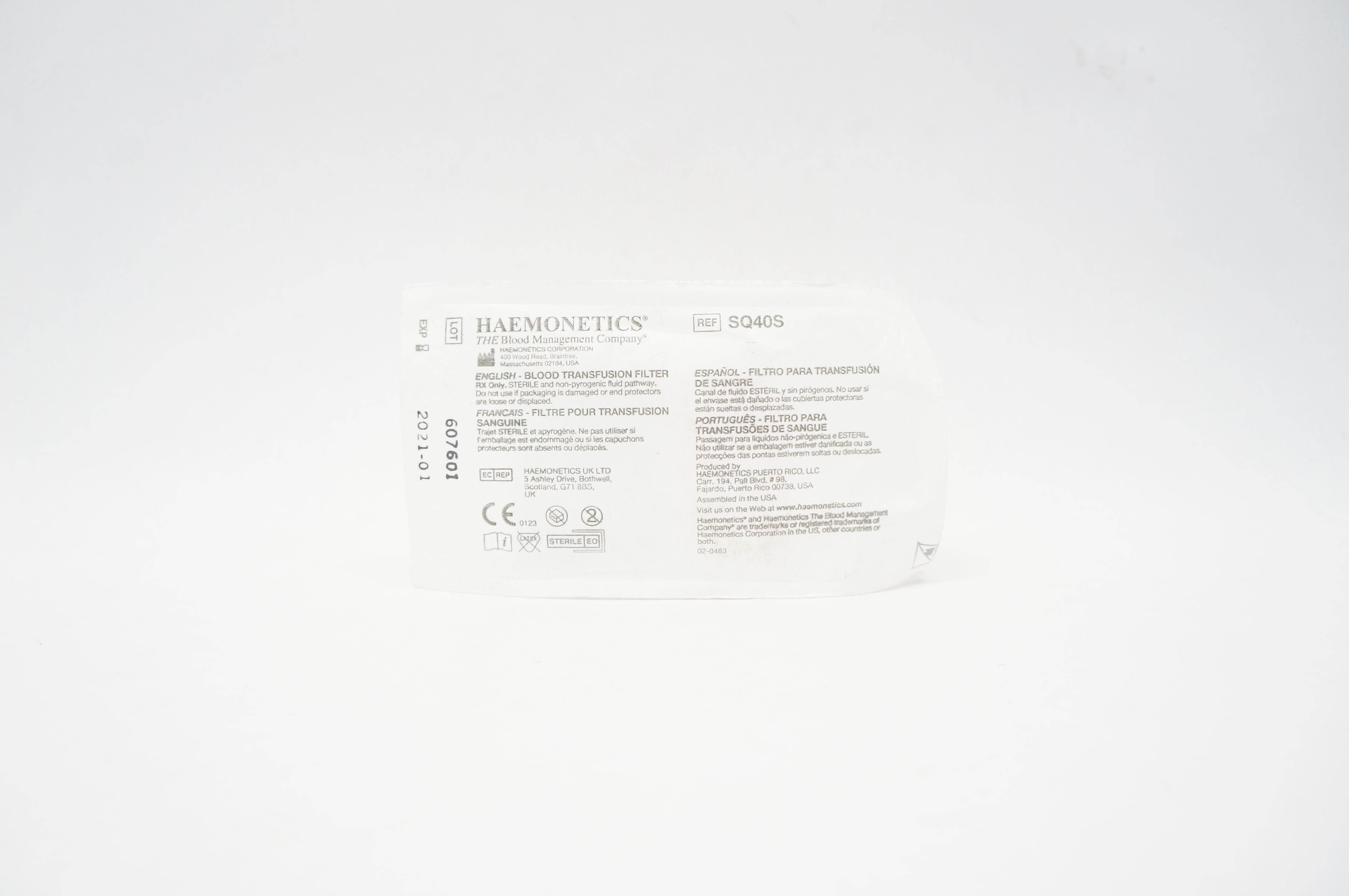 Haemonetics SQ40S Blood Transfusion Filter (x)