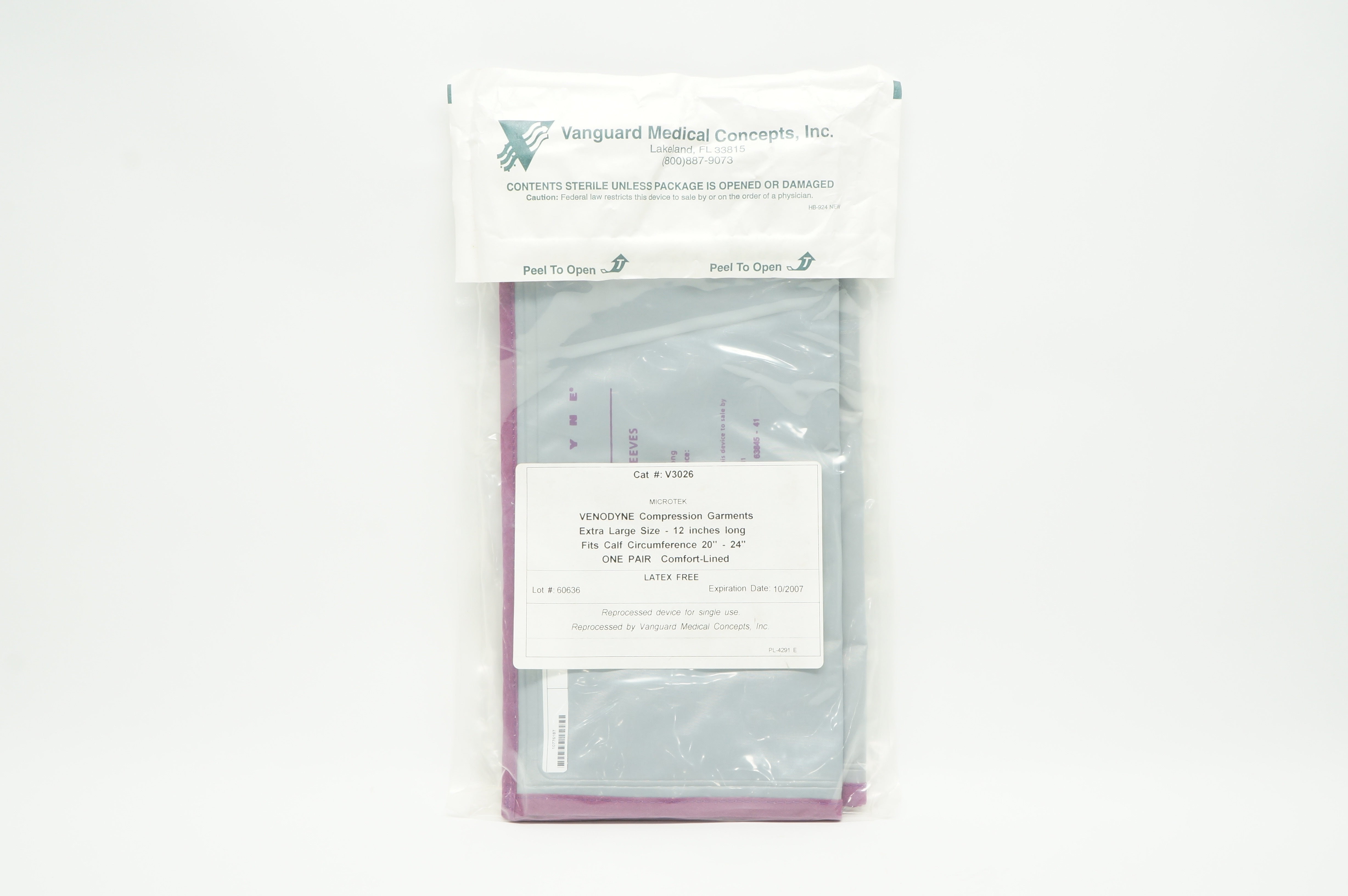 Vanguard Medical V3026 Venodyne Compression Garments Extra Large Size 12inch (x)