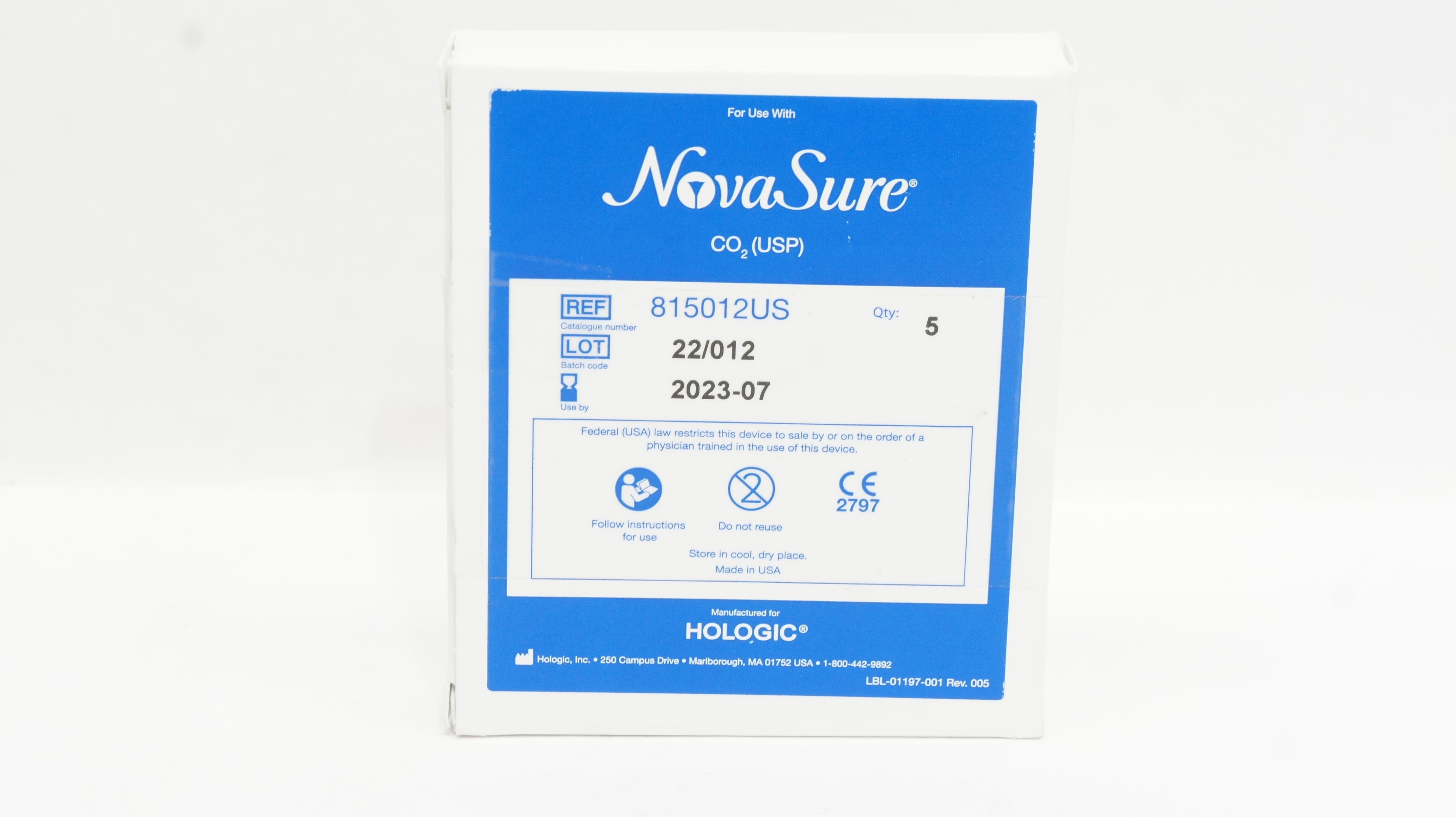 Hologic 815012US NovaSure CO2 USP (x) - Box of 5