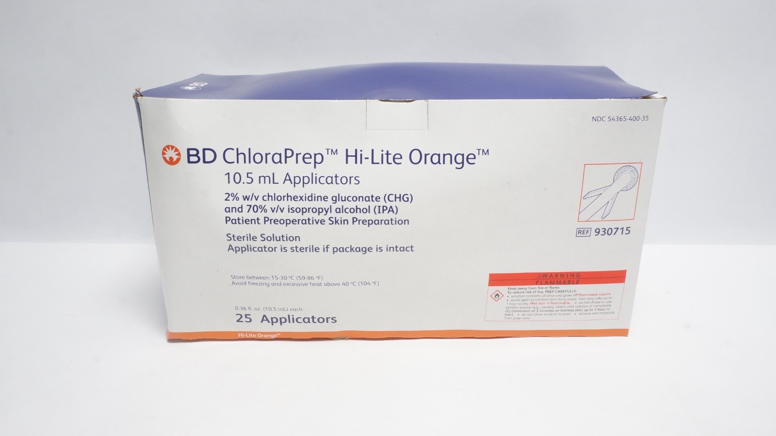 BD 930715 ChloraPrep Hi-Lite Orange 10.5 mL Applicators