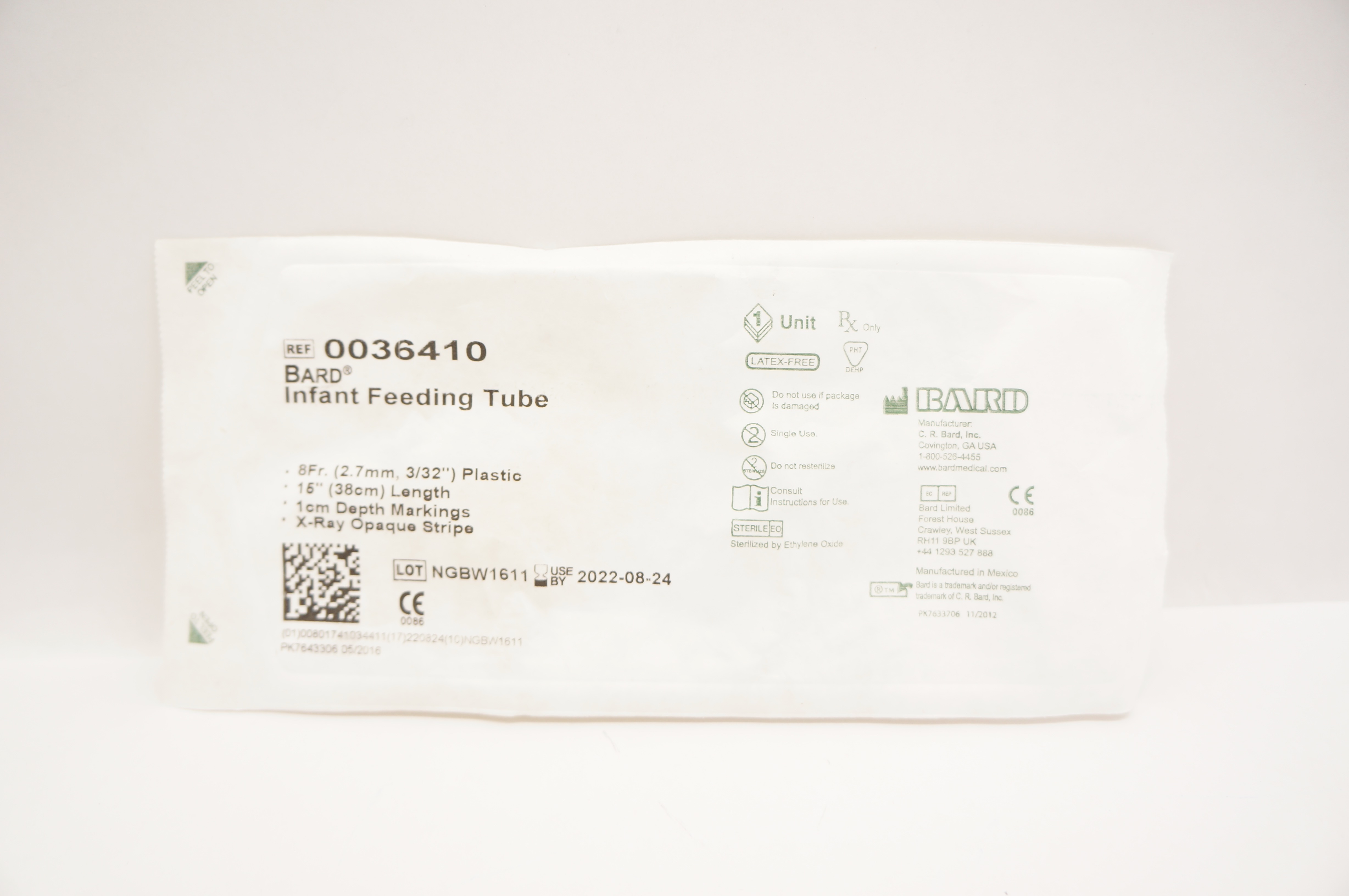 Bard 0036410 Latex-Free Infant Feeding Tube 8Fr. x 15inch x 1cm (x)