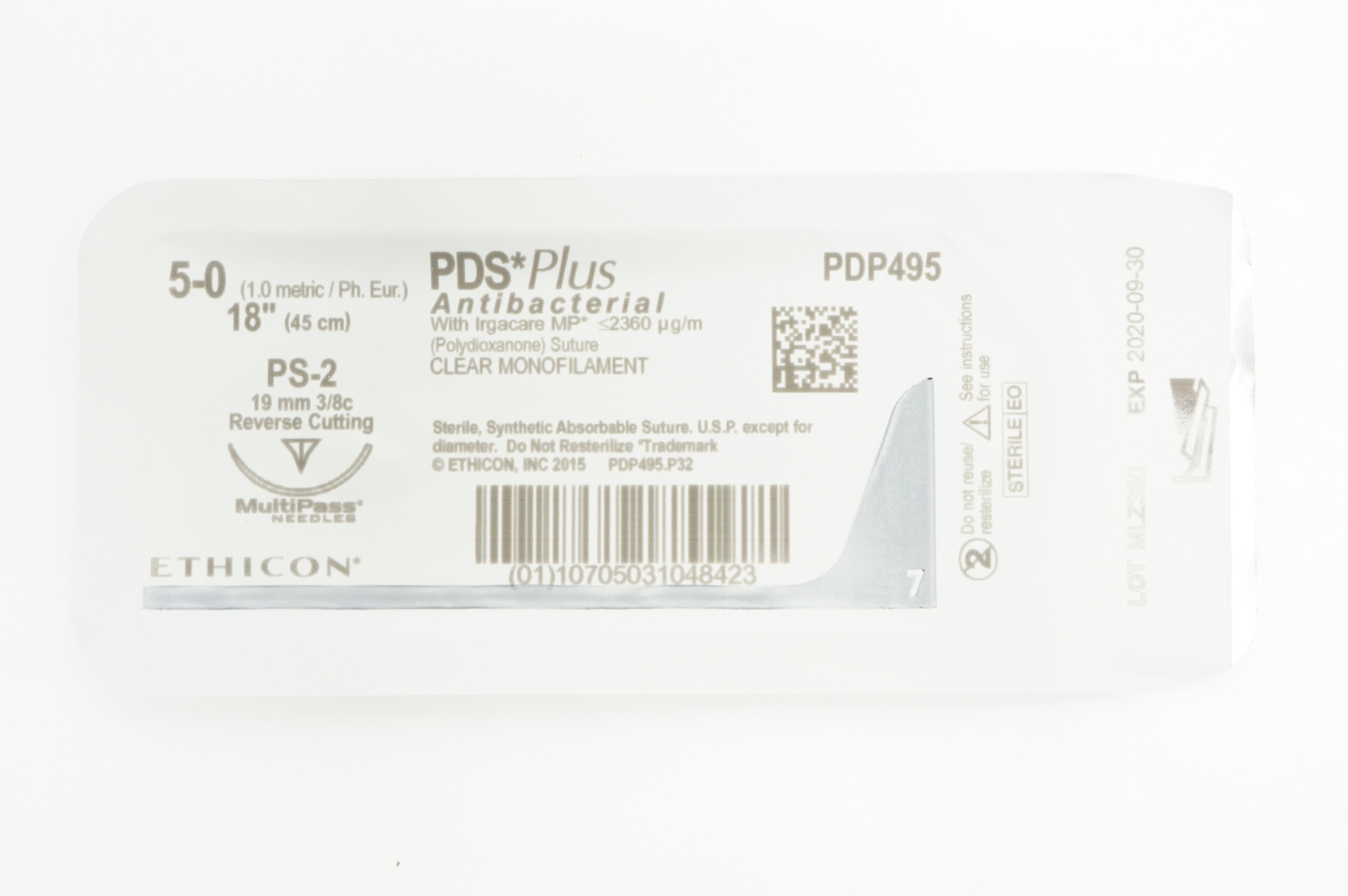 Ethicon PDP495 5-0 PDS Plus PS-2, 19mm 3/8c Reverse Cutting, 18inch (x)