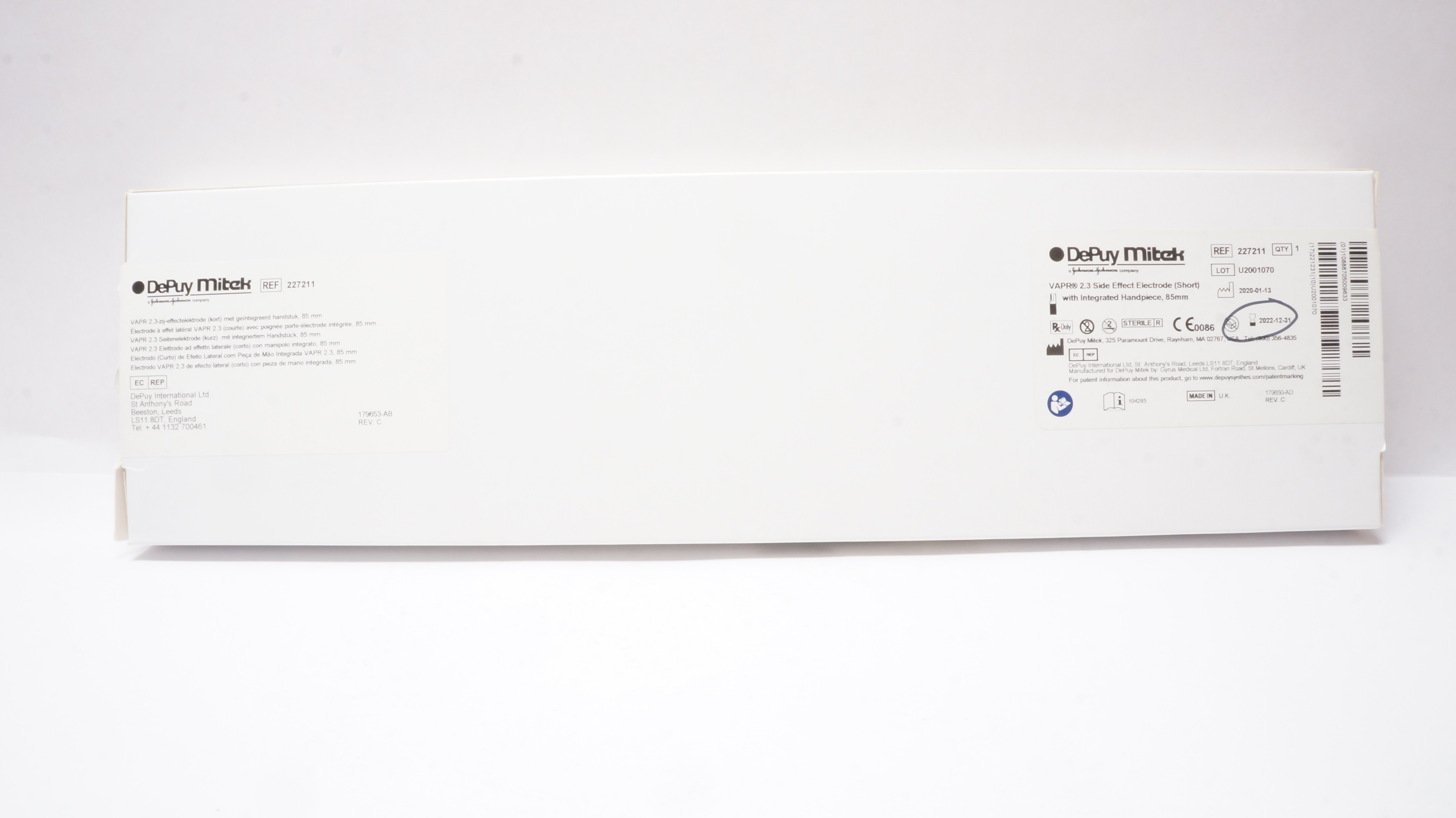 Depuy Mitek 227211 VAPR 2.3 Side Effect Electrode Integrated Hendpiece 85mm (x)