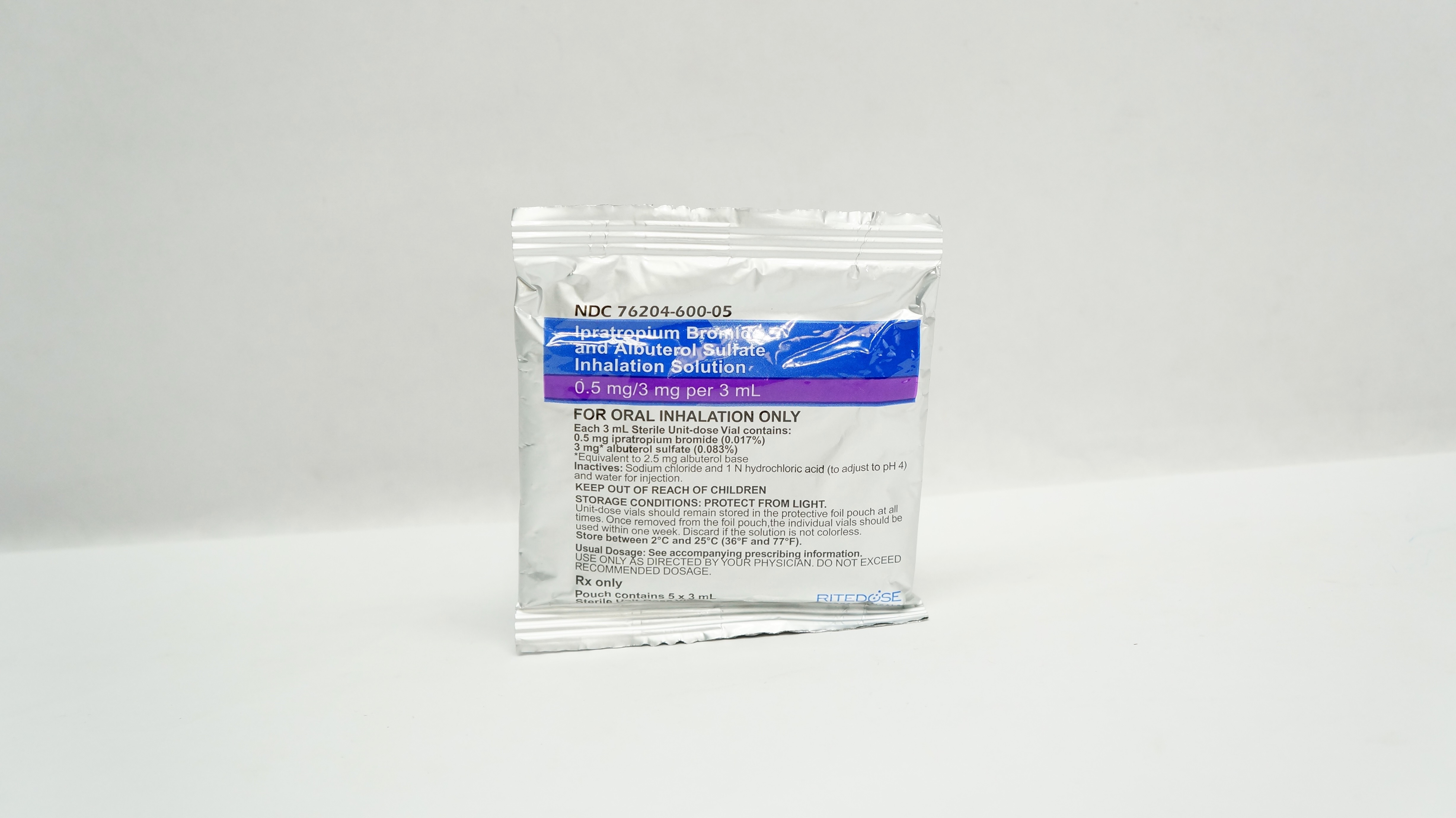 Ritedose Ipratropium Bromide & Albuterol Sulfate Inhalation Solution 0.5/3mgx3mL