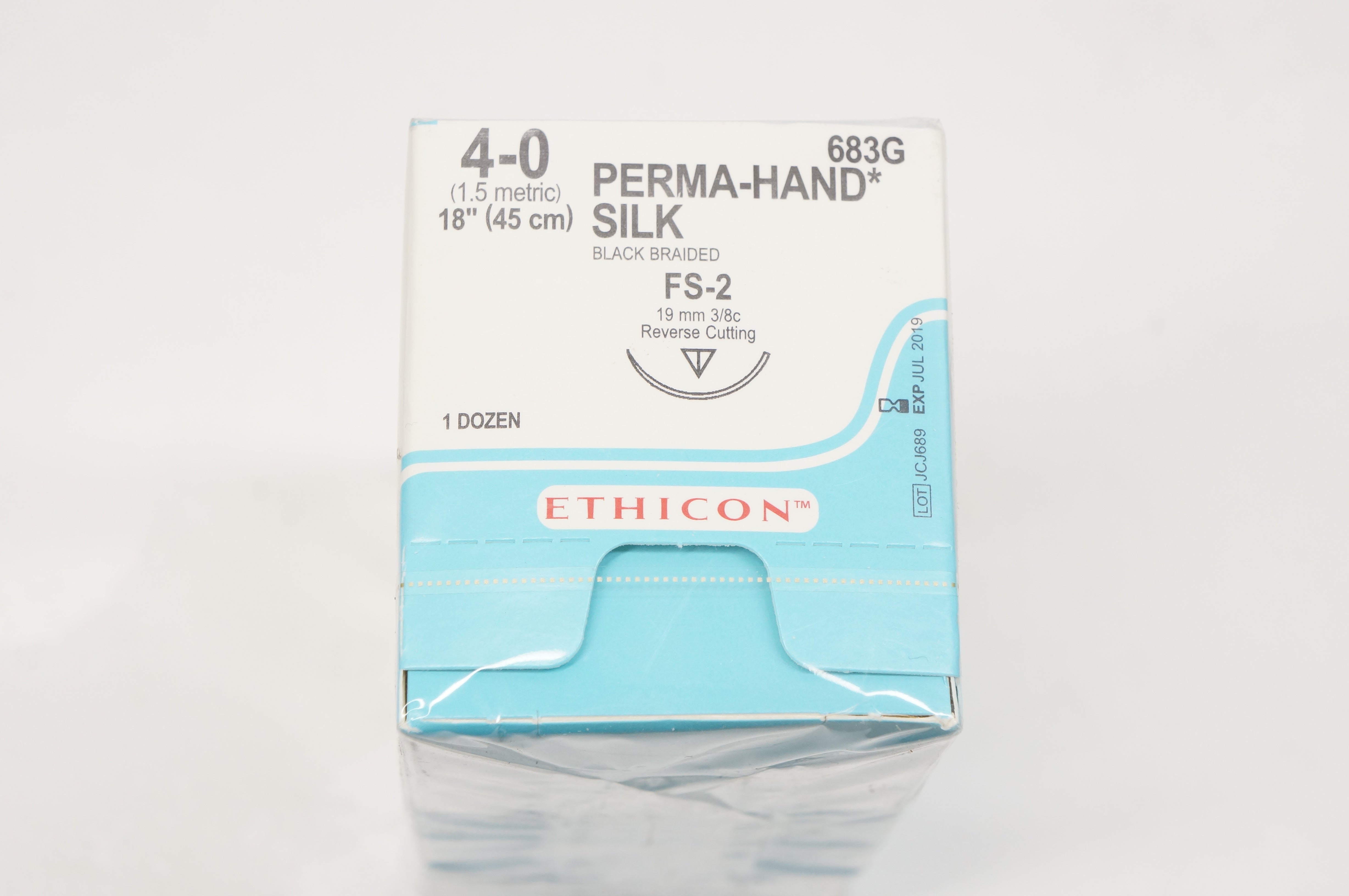 Ethicon 683G 4-0 PERMA-HAND SILK, FS-2, 19mm 3/8c, 18inch (x) - Box of 12