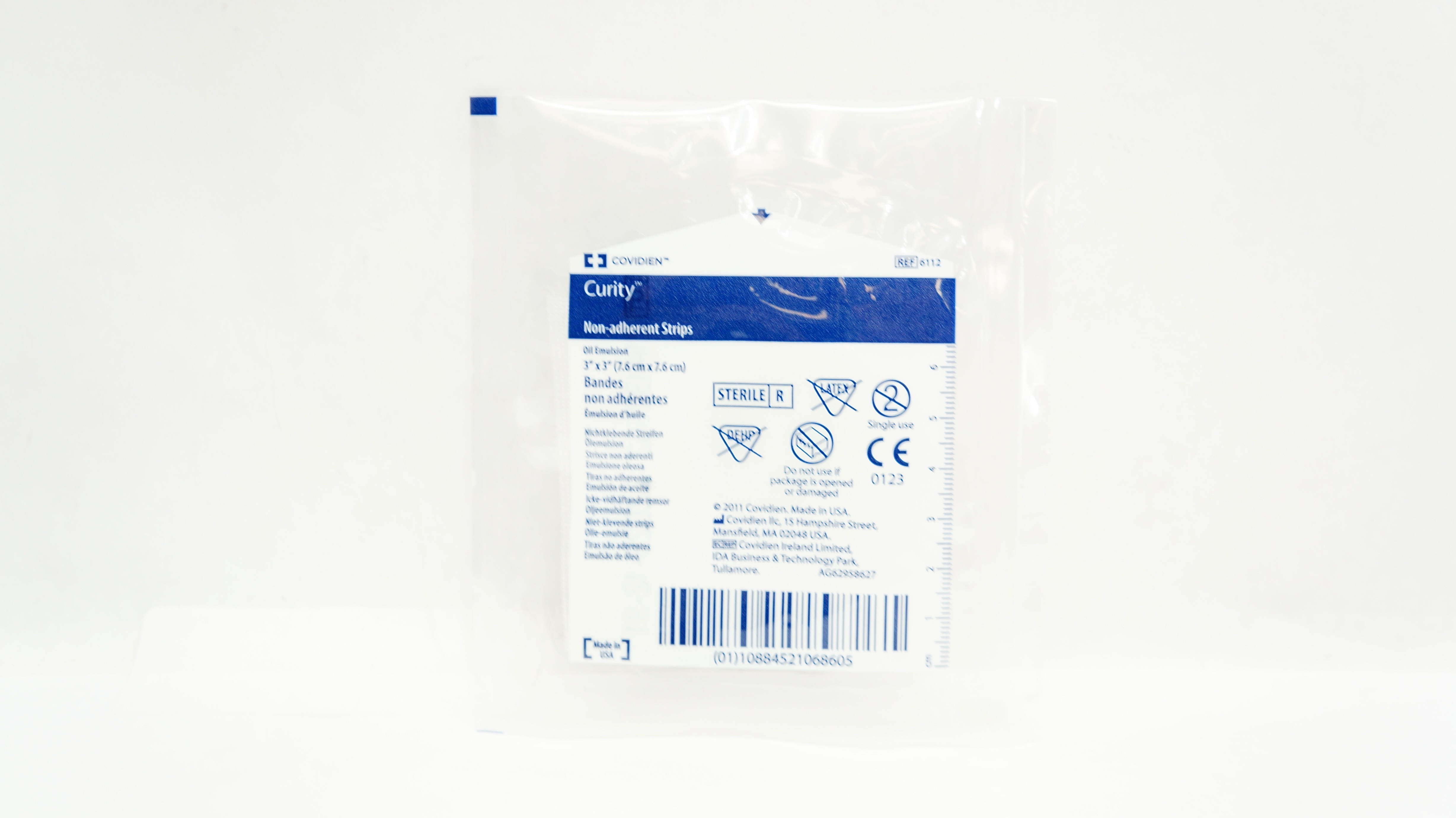 Covidien 6112 Curity Non-Adherent Strips Oil Emulsion 3inch x 3inch