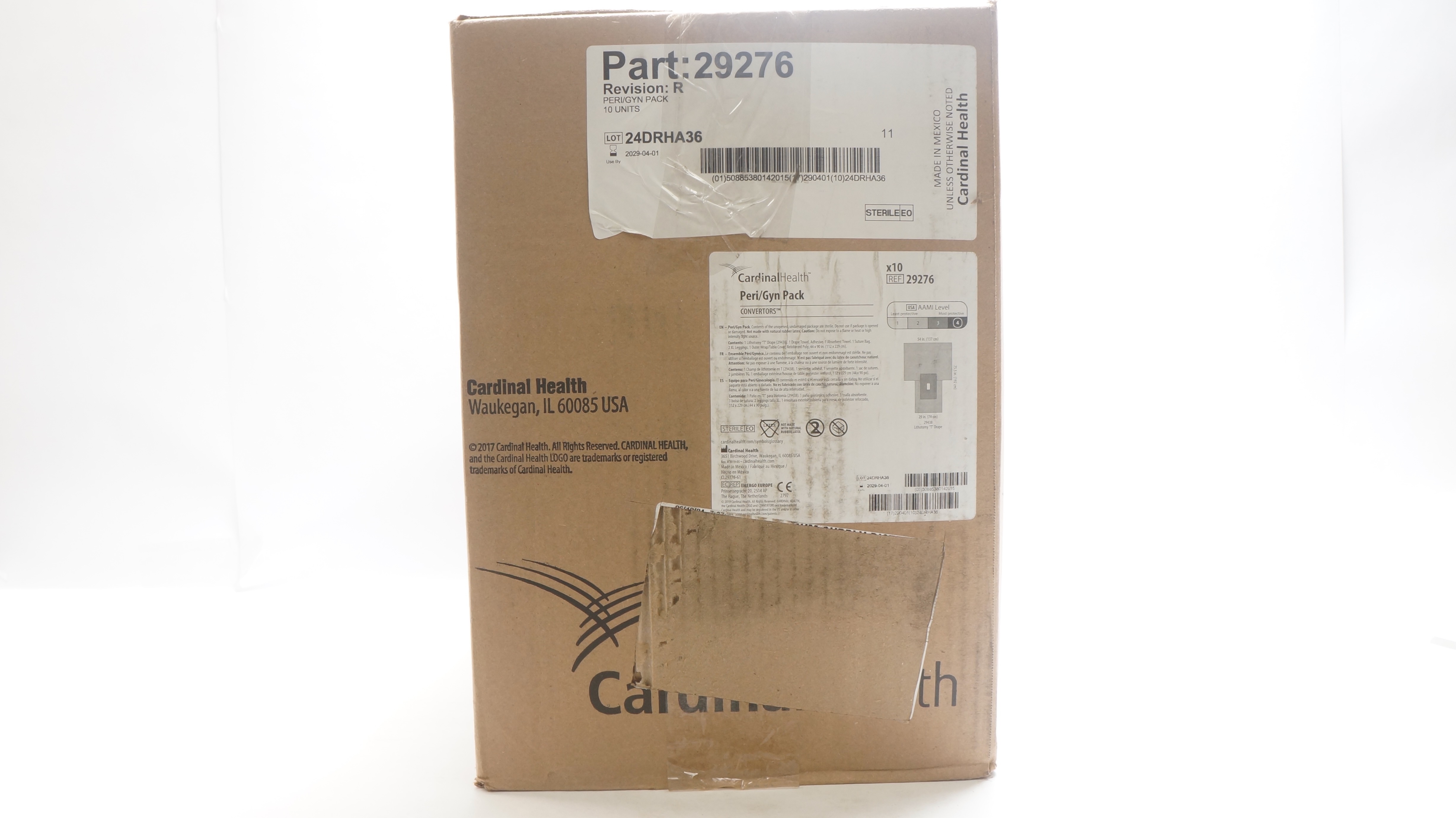 Cardinal Health 29276 Convertors Peri-Gyn Pack 54 x 75.5 x 29inch - Box of 10