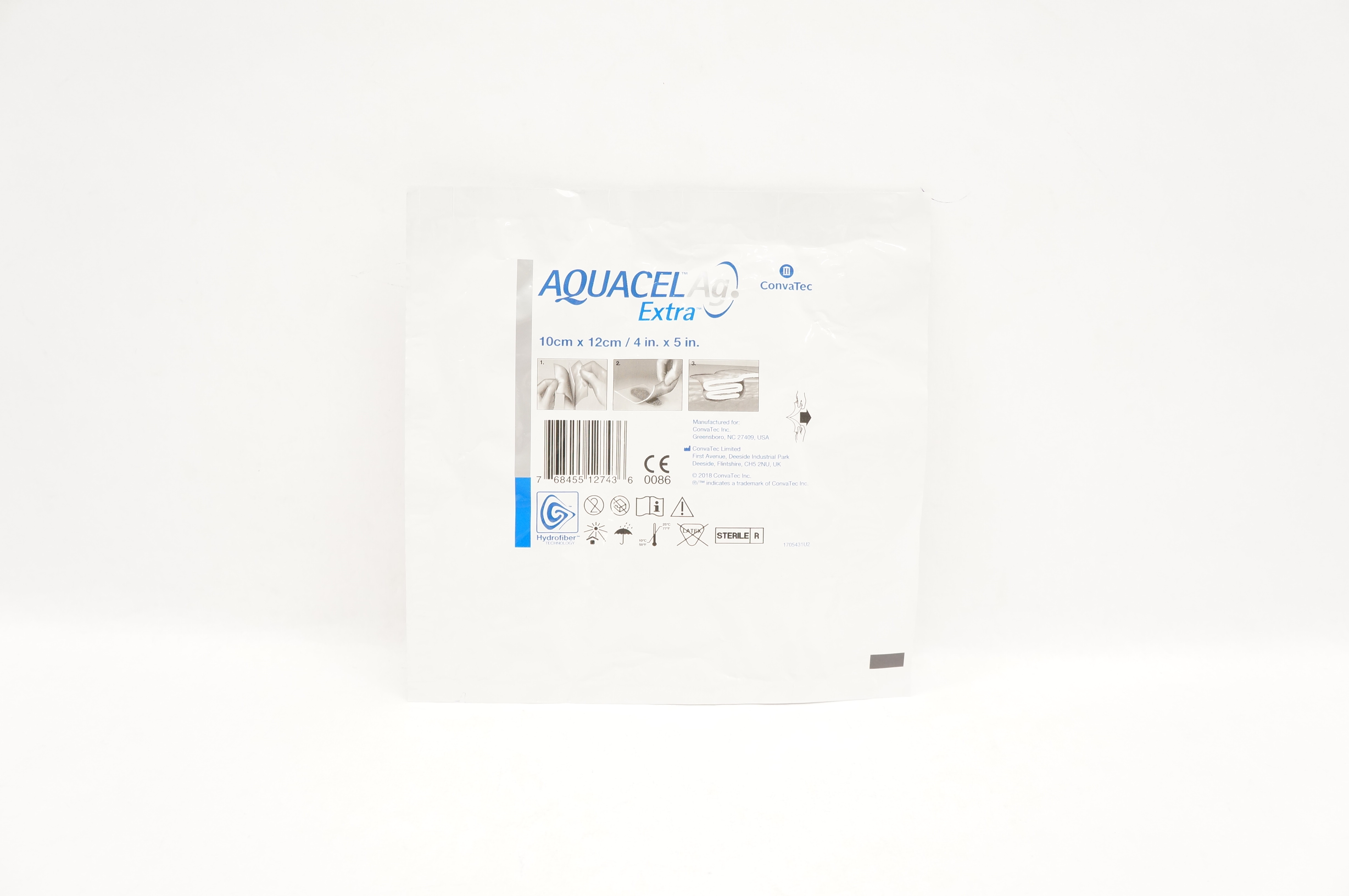ConvaTec Aquacel Ag Extra Hydrofiber Dressing 4inch x 5inch (x)