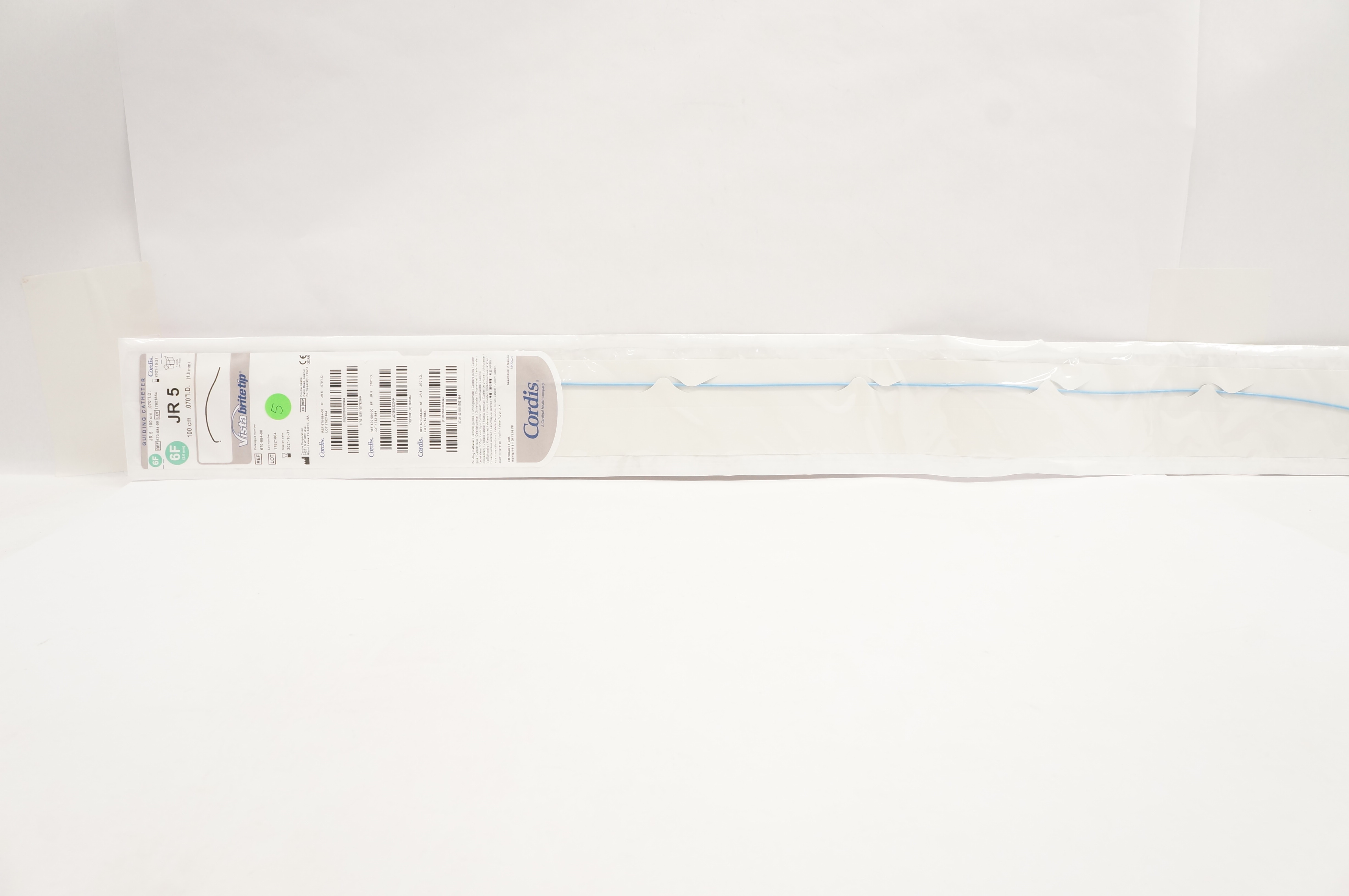 Cordis 670-084-00 Vista Britetip Guiding Cath. JR 5 6F x 100cm x 0.070inch (x)