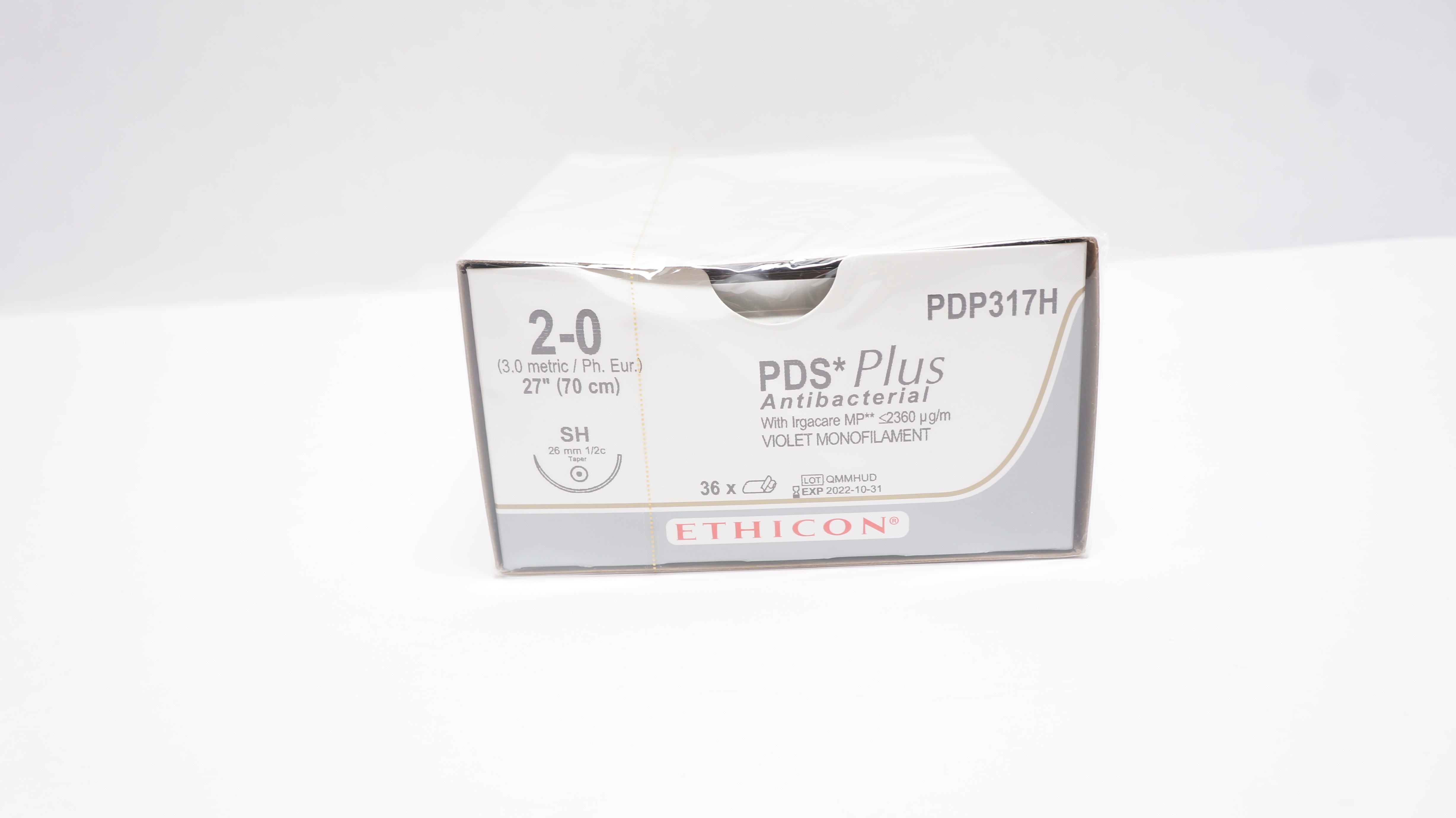 Ethicon PDP317H 2-0 PDS Plus SH Taper 26mm 1/2c 27inch - Box of 36 (x)