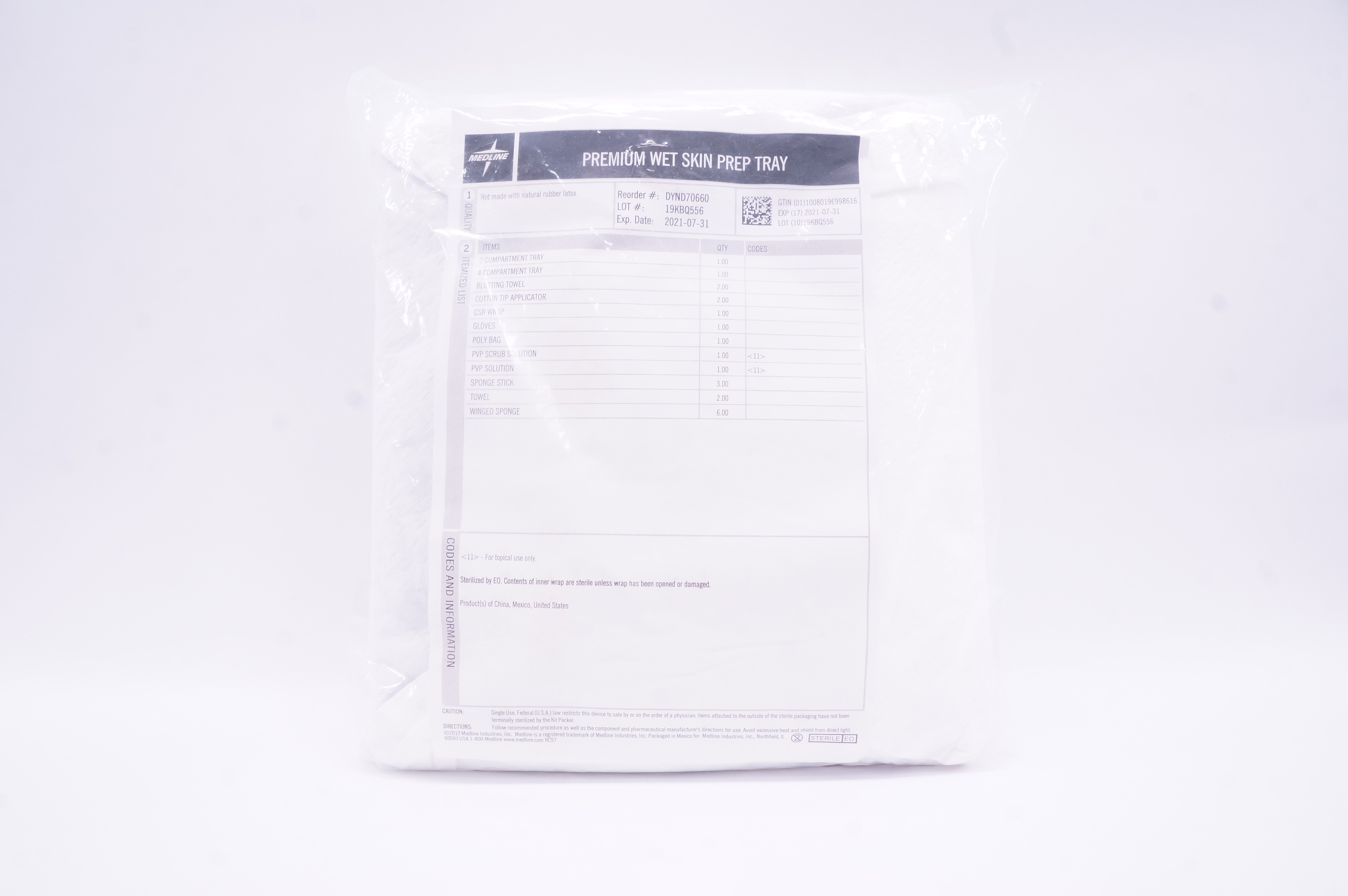 Medline DYND70660 Premium Wet Skin Prep Tray (x)