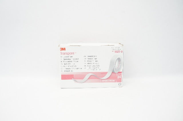 3M 1527-0 Transpore Surgical Tape 0.5inch x 10yd - Box of 23