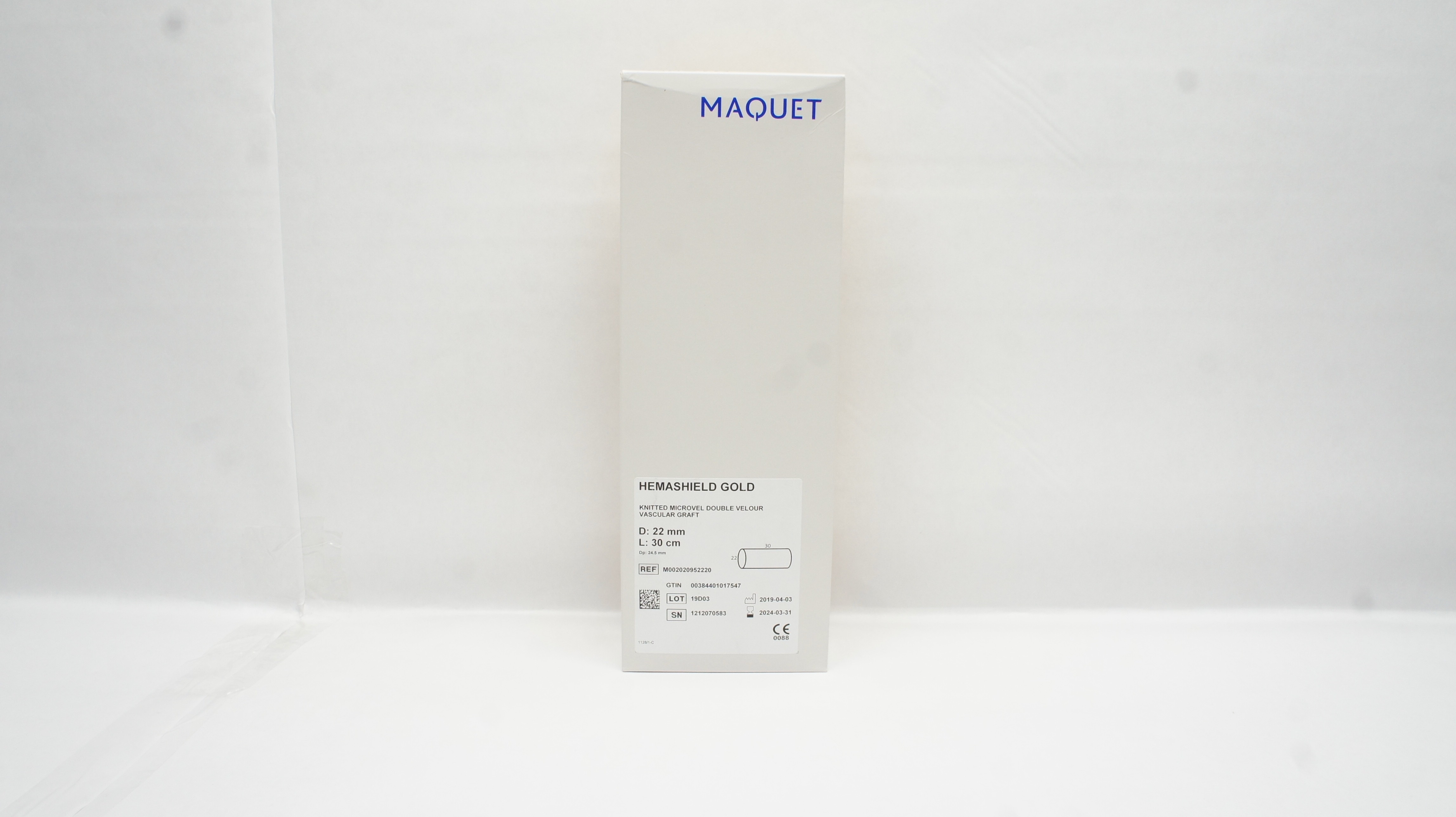 Maquet M002020952220 Knitted Microvel Double Velour Vascular Graft