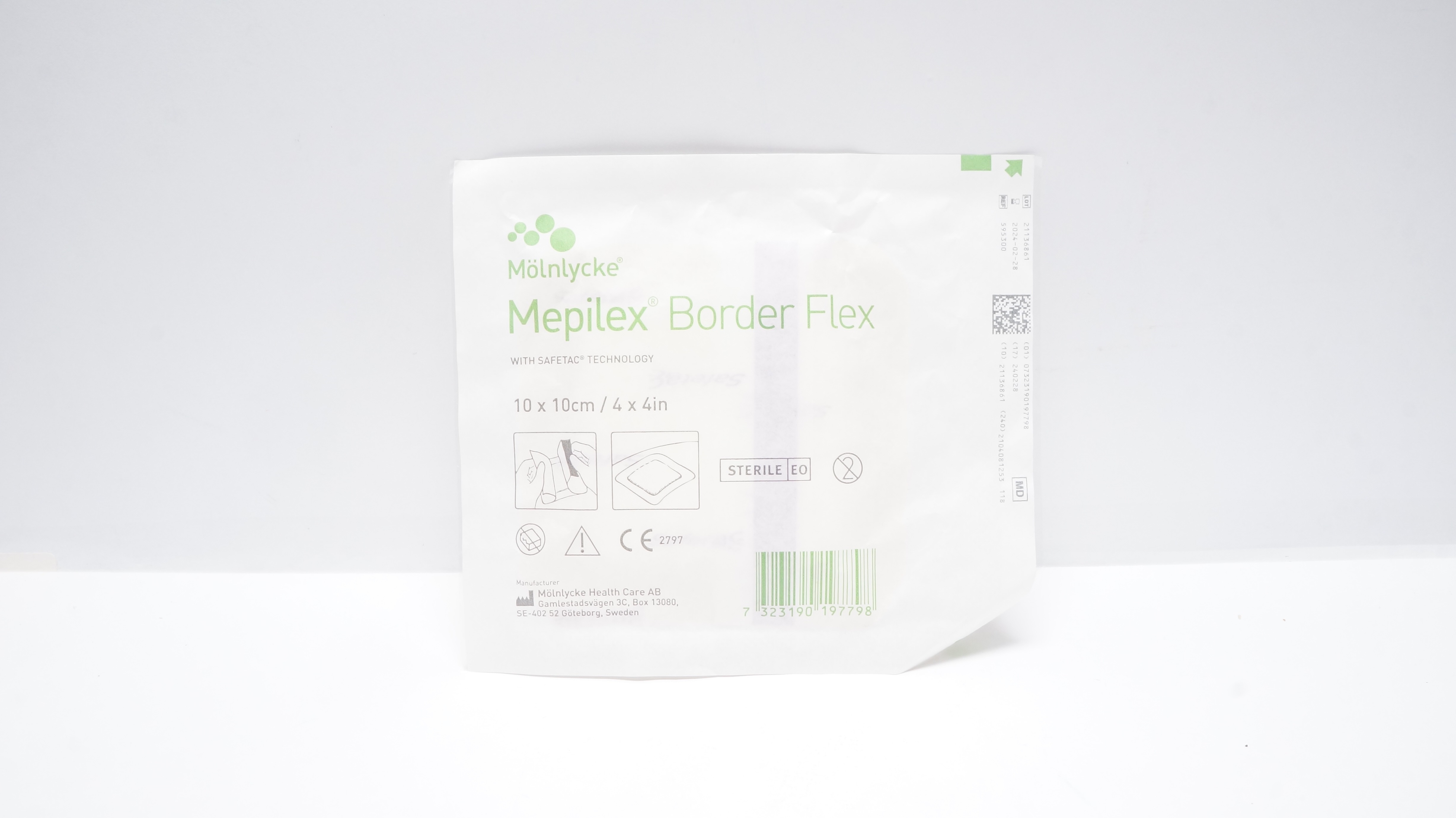 Molnlycke Healthcare 595300 Mepilex Border Flex w/Safetac Tech 4x4inch (x)