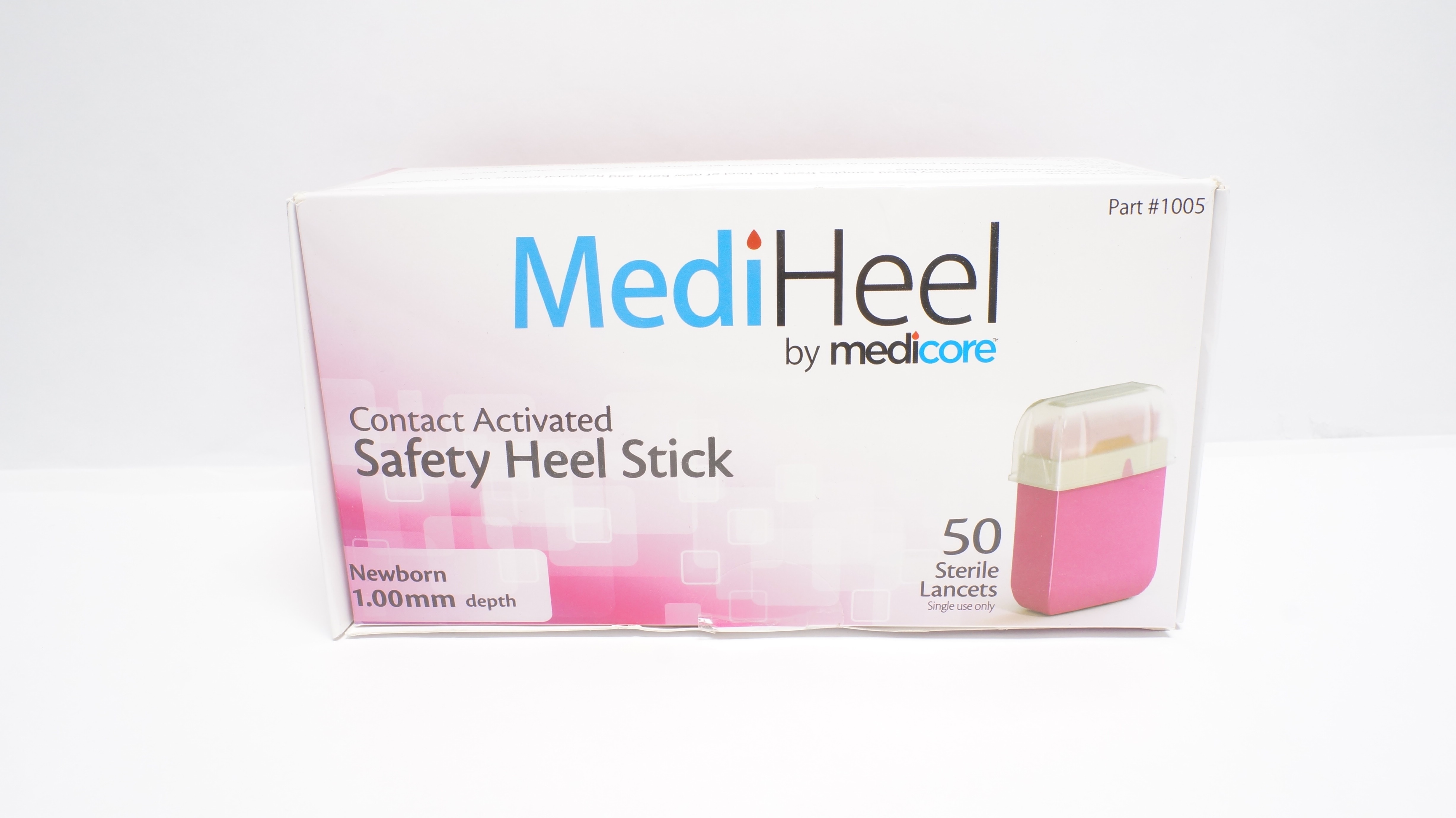 MediCore 1005 MediHeel Contact Activated Safety Heel Stick, Newborn - Box of 50