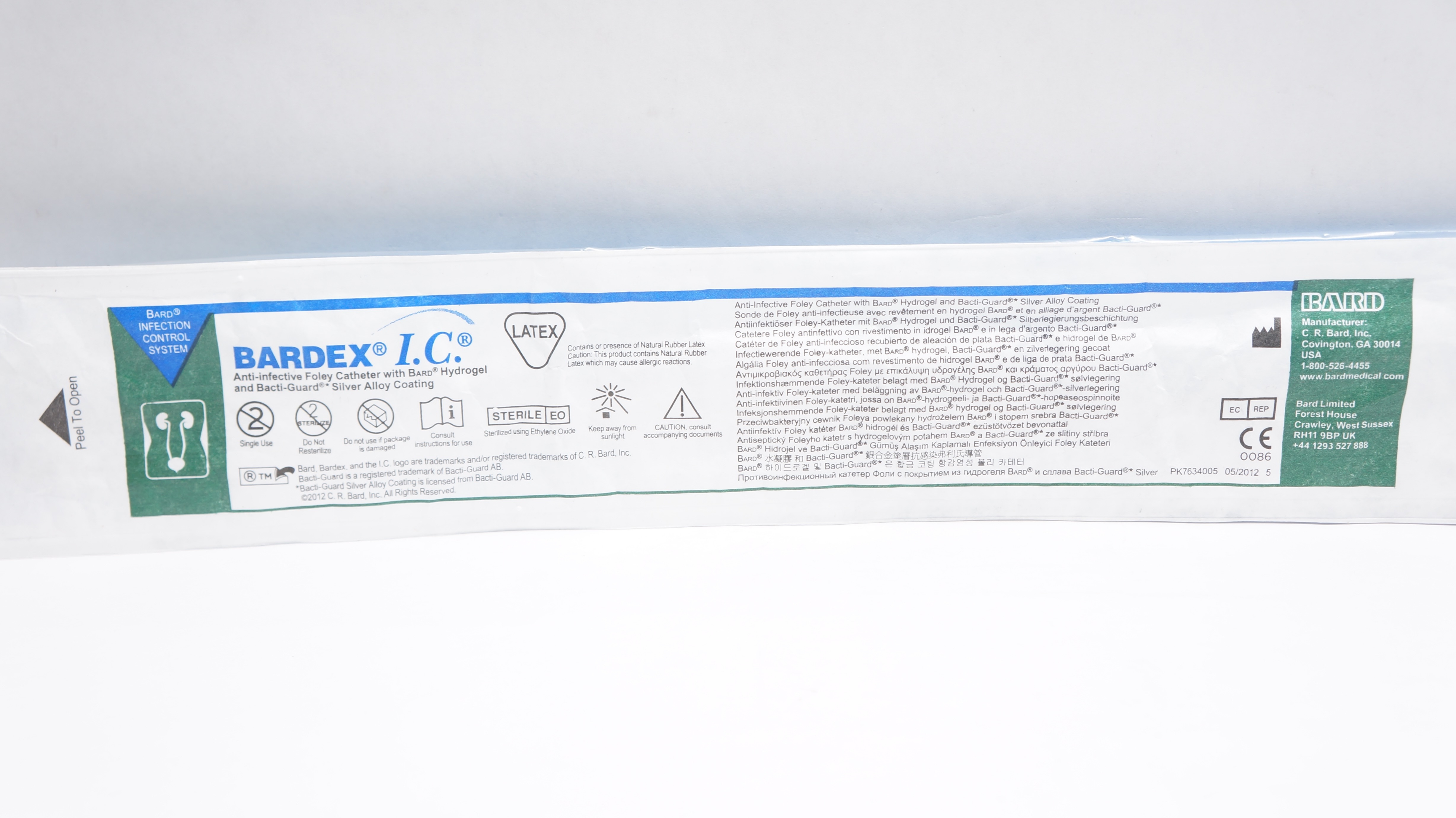 Bard 0167SI22 Bardex I.C. Anti-Infective Cath. 22Ch/Fr 30cc/mL Ribbed Balloon(x)