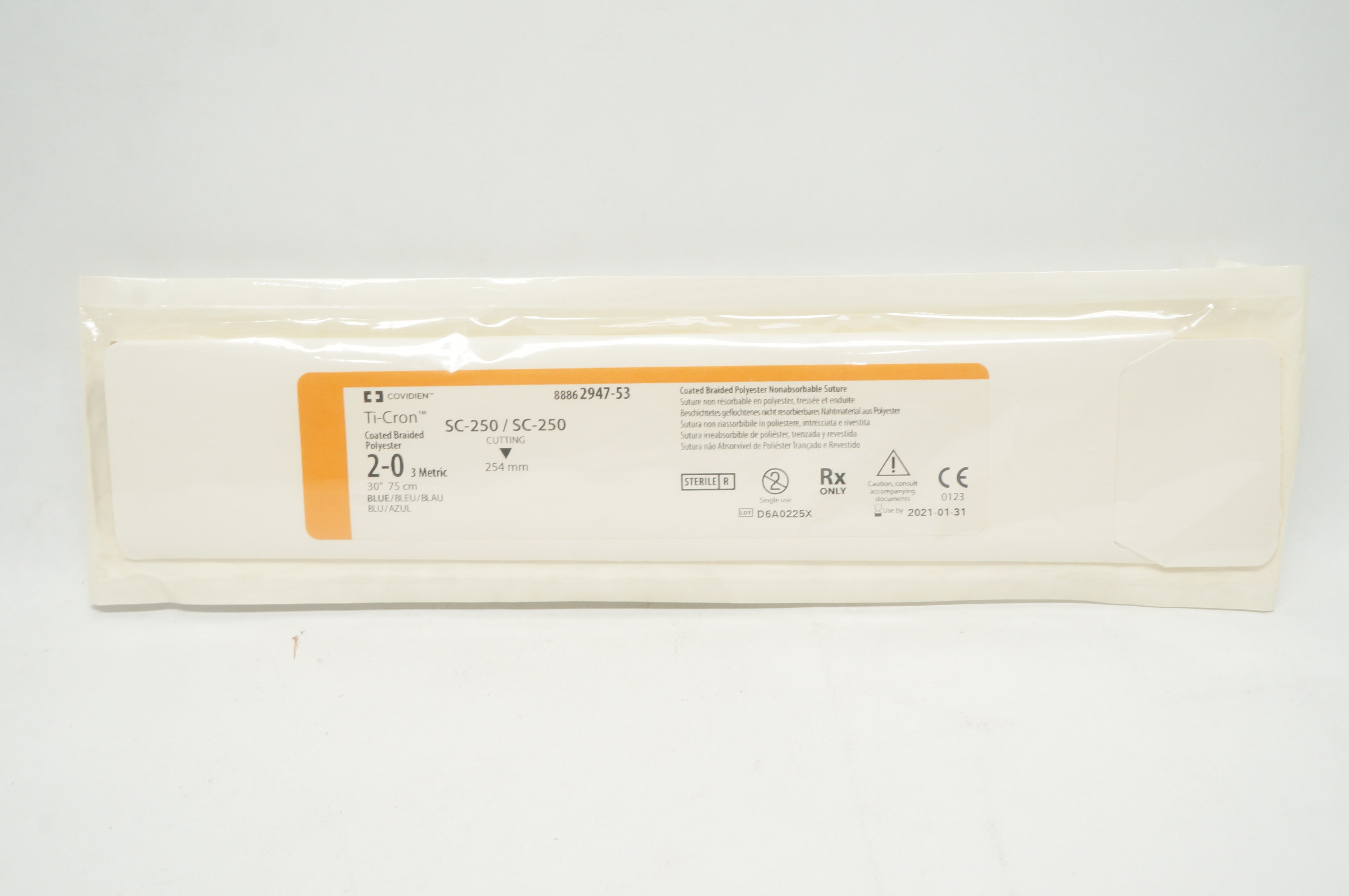 Covidien 2947-53 2-0 Ti-Cron Stre SC-250/SC-250 75cm 254mm Cutting 30inch (x)