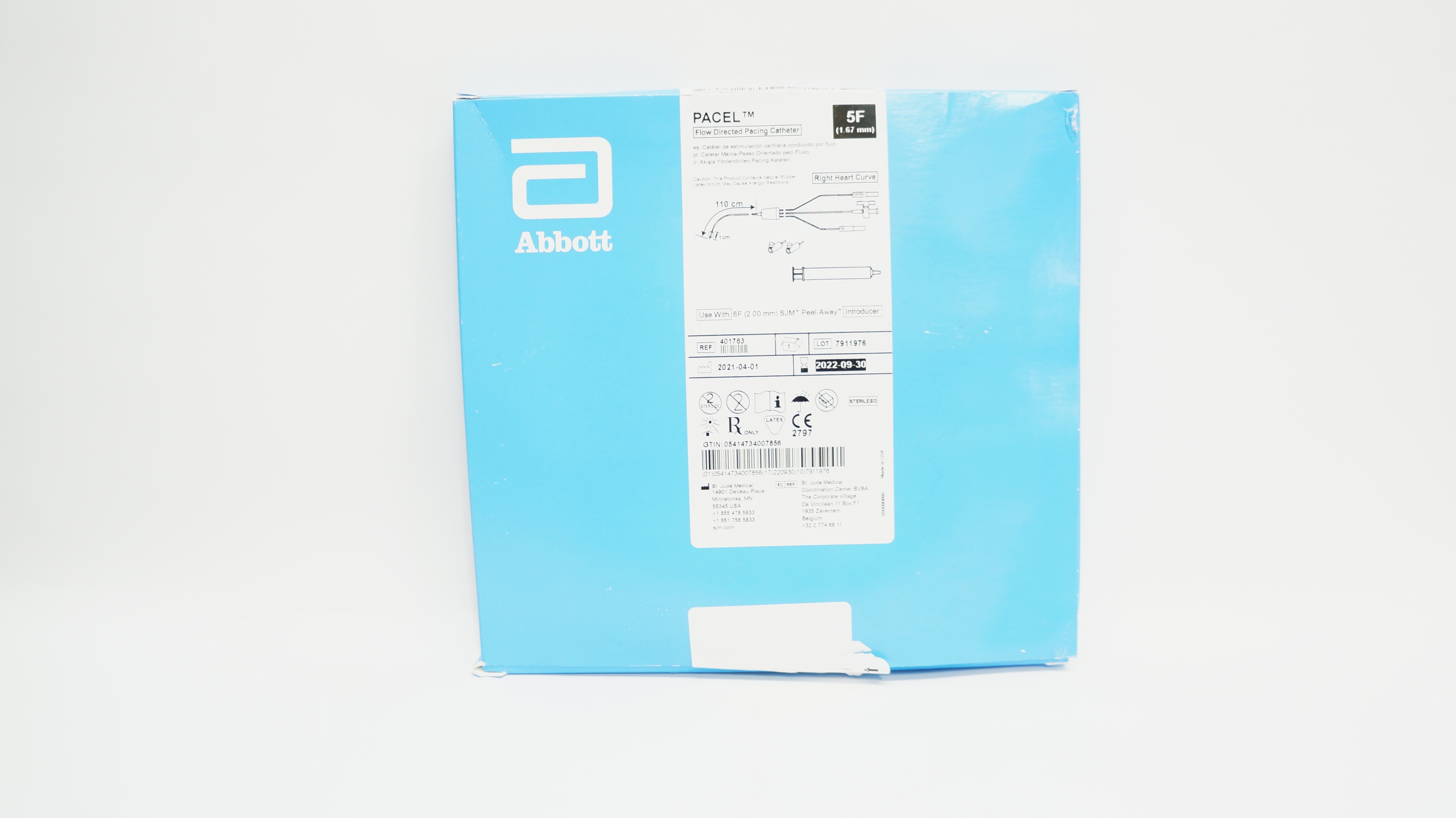 St. Jude Medical 401763 Abbott PACEL Flow Directed Pacing Cath. 5F x 110cm (x)