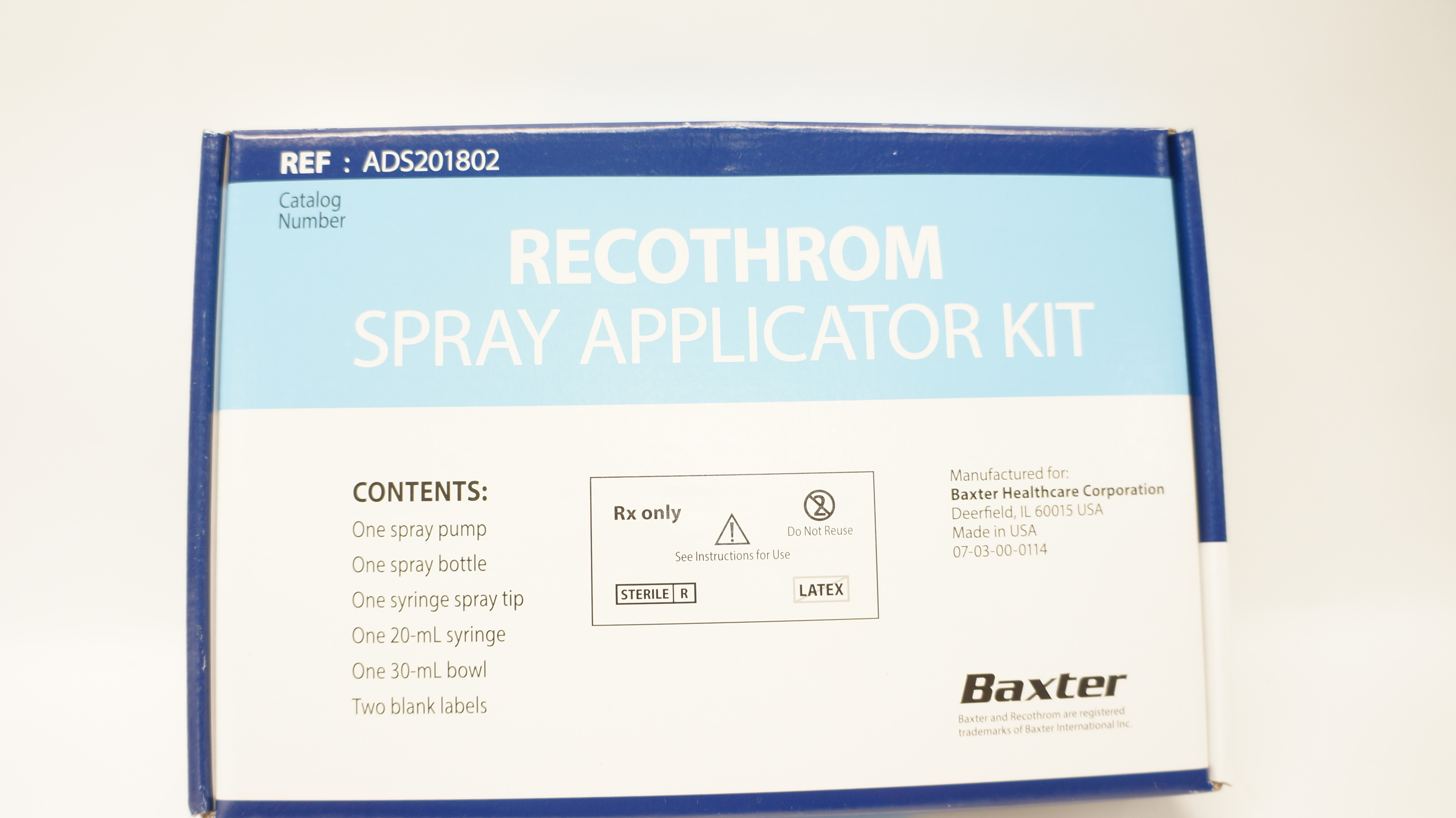 Baxter ADS201802 Recothrom Spray Applicator Kit