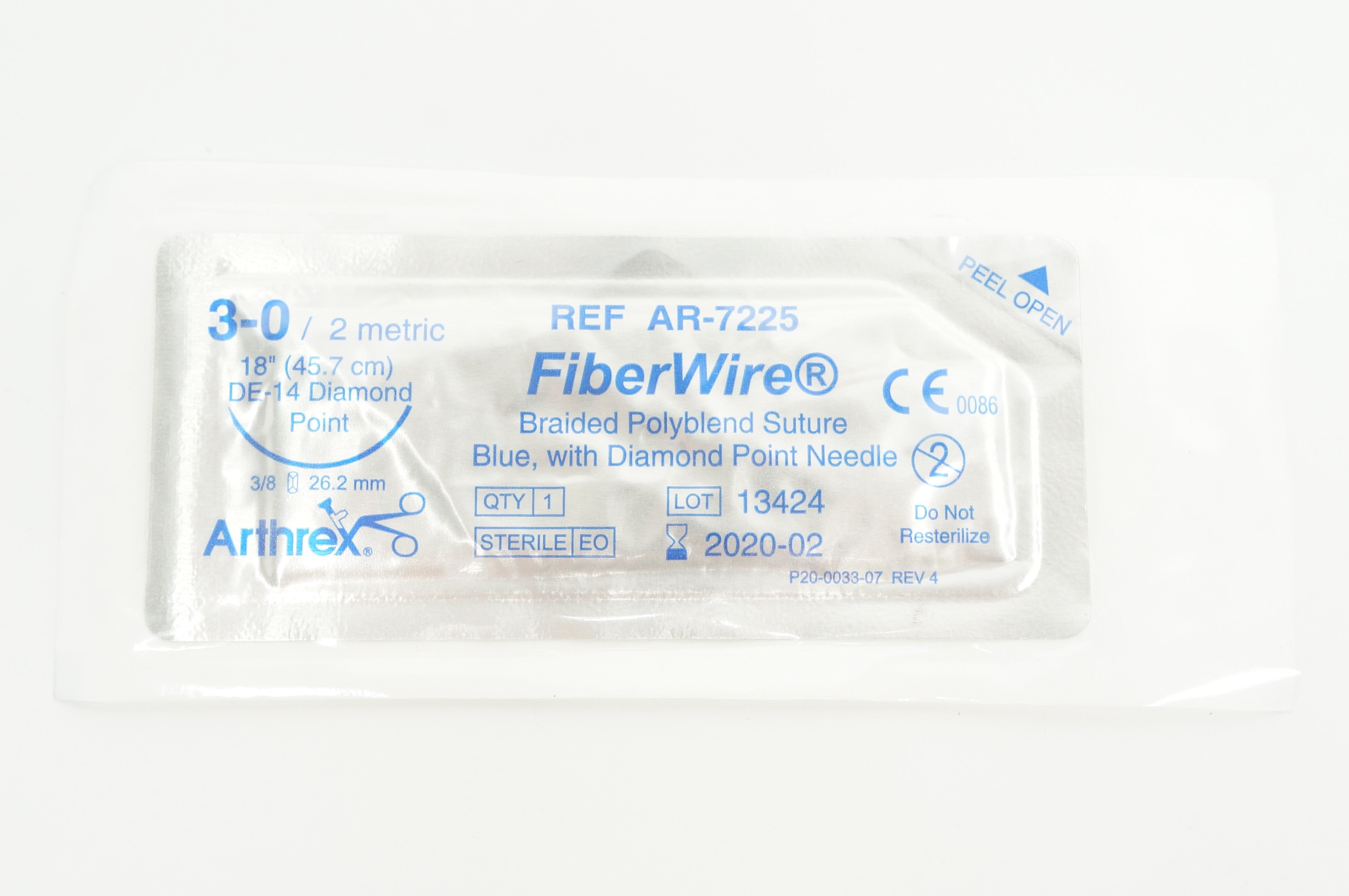 Arthrex AR-7225 3-0 FIBEWIRE DE-14 26.2mm 3/8, 18inch (x)