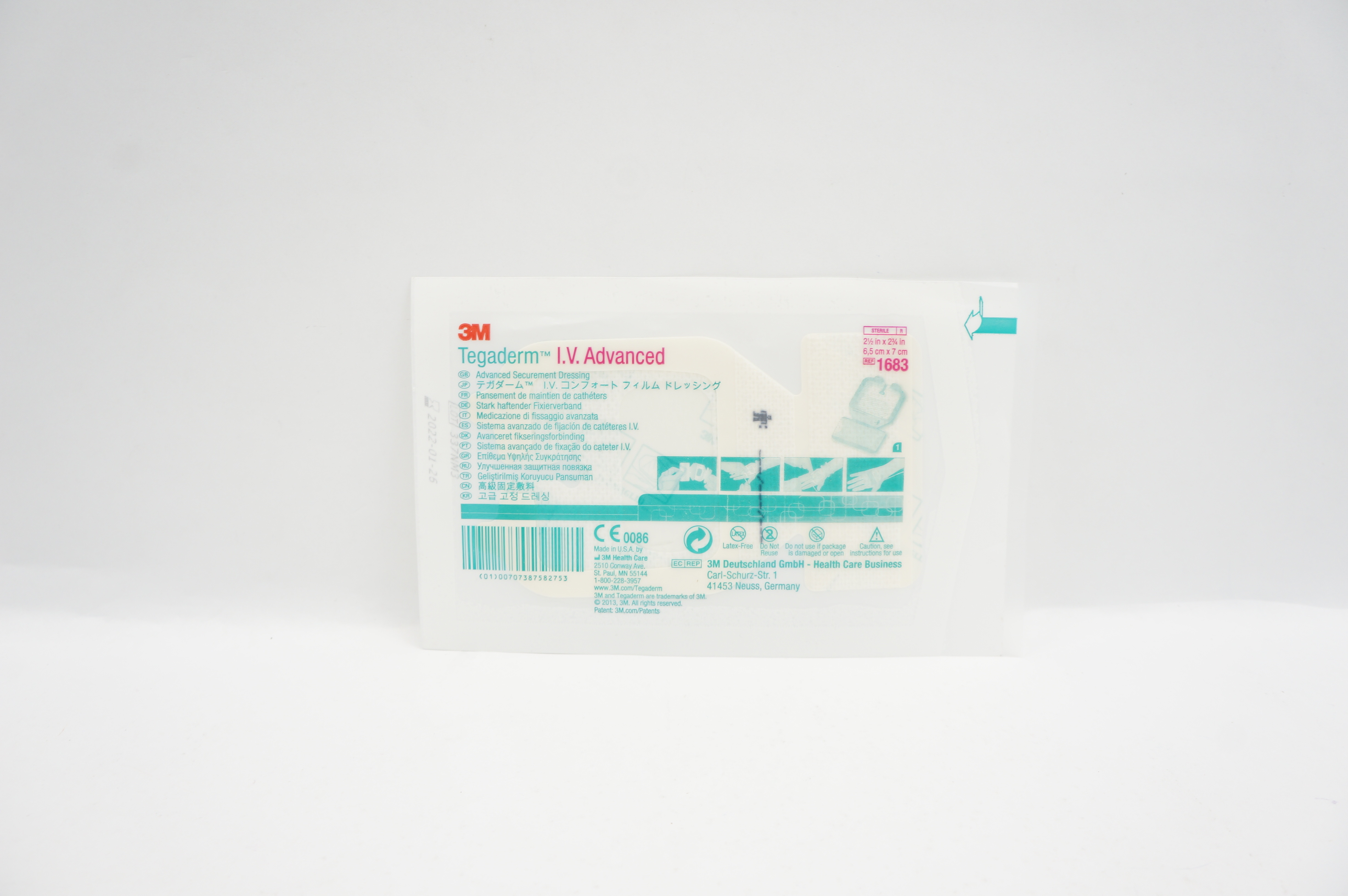 3M 1683 Tegaderm I.V. Advanced Securement Dressing 2 1/2 x 2 3/4 inch (x)