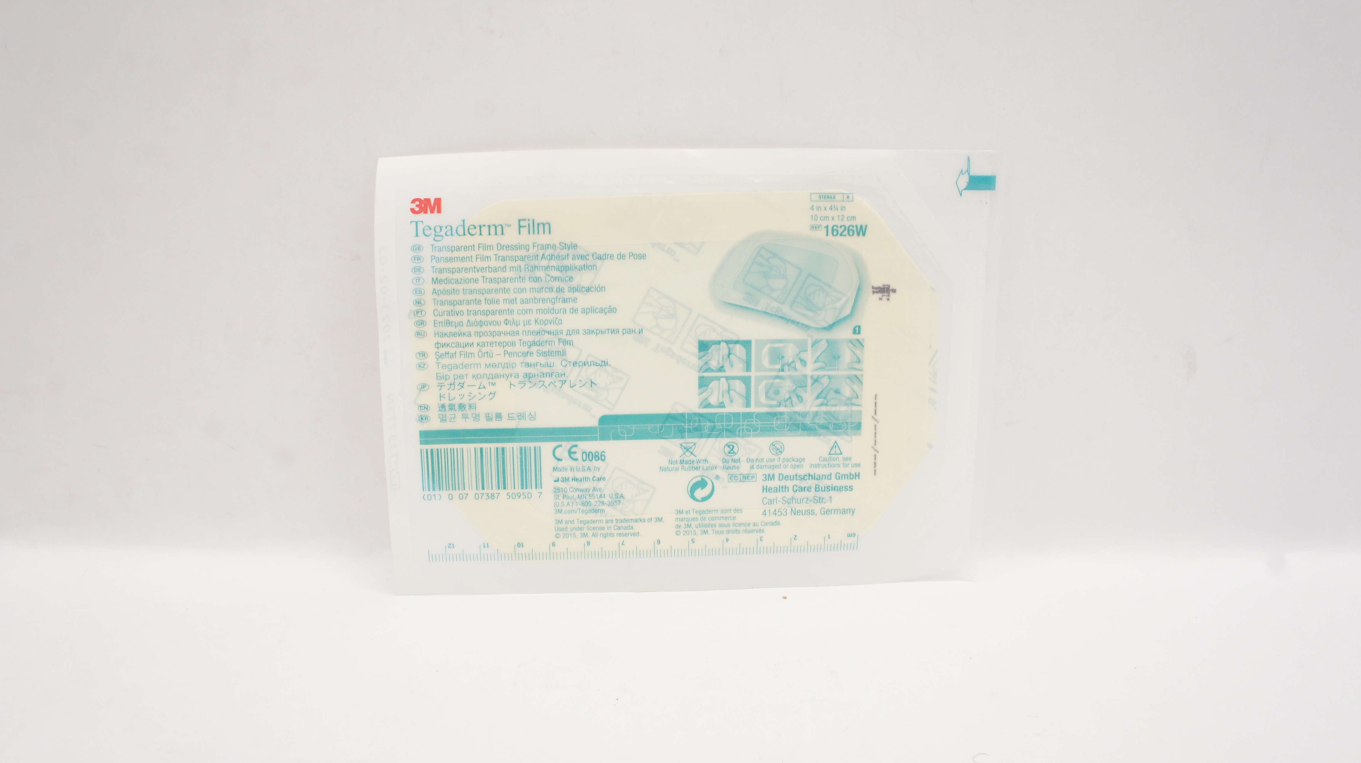 3M 1626W Tegaderm Transparent Film Dressing Frame Style 4inch x 4-3/4inch