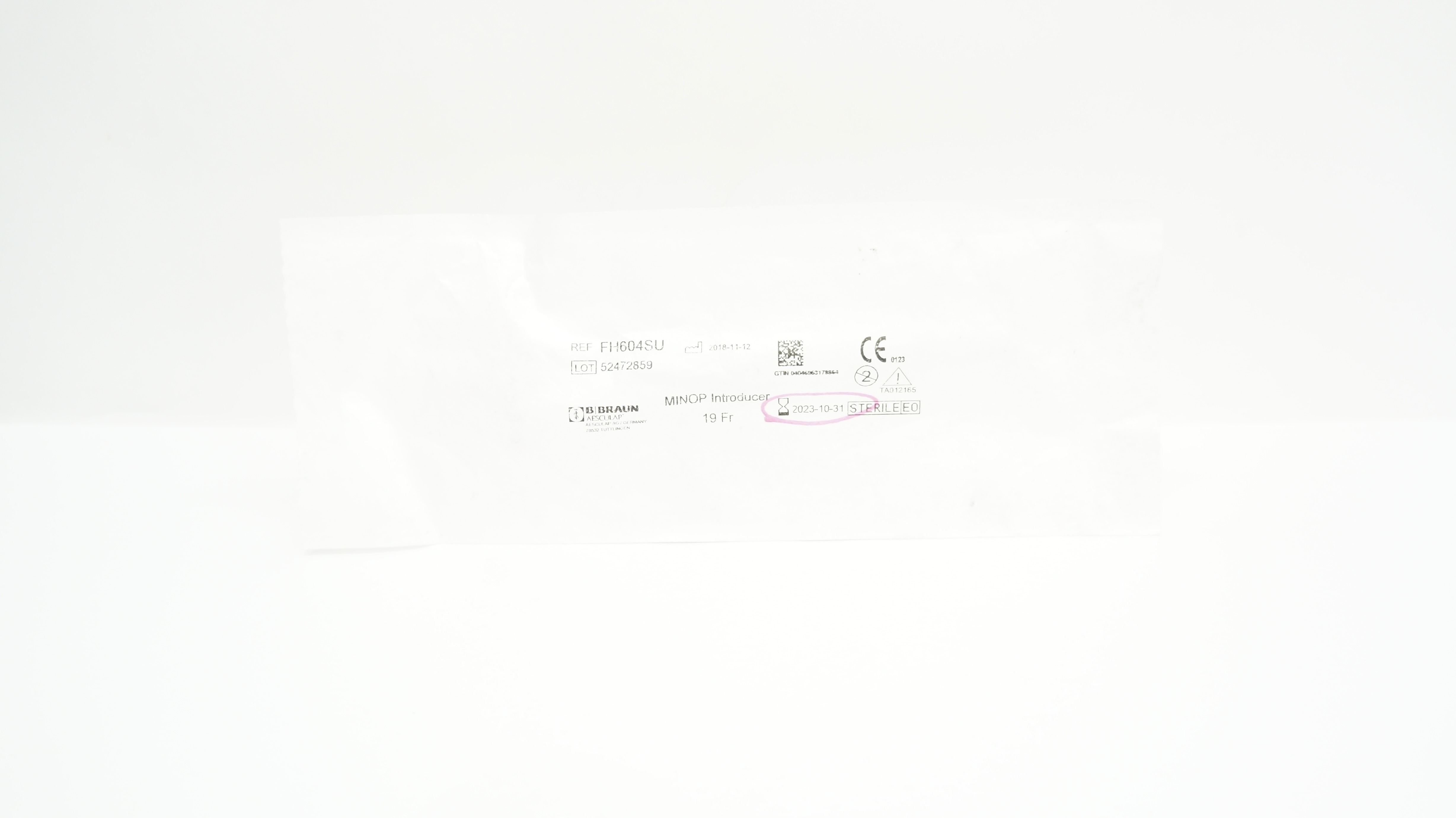 Braun FH604SU Minor Introducer 19Fr (x)