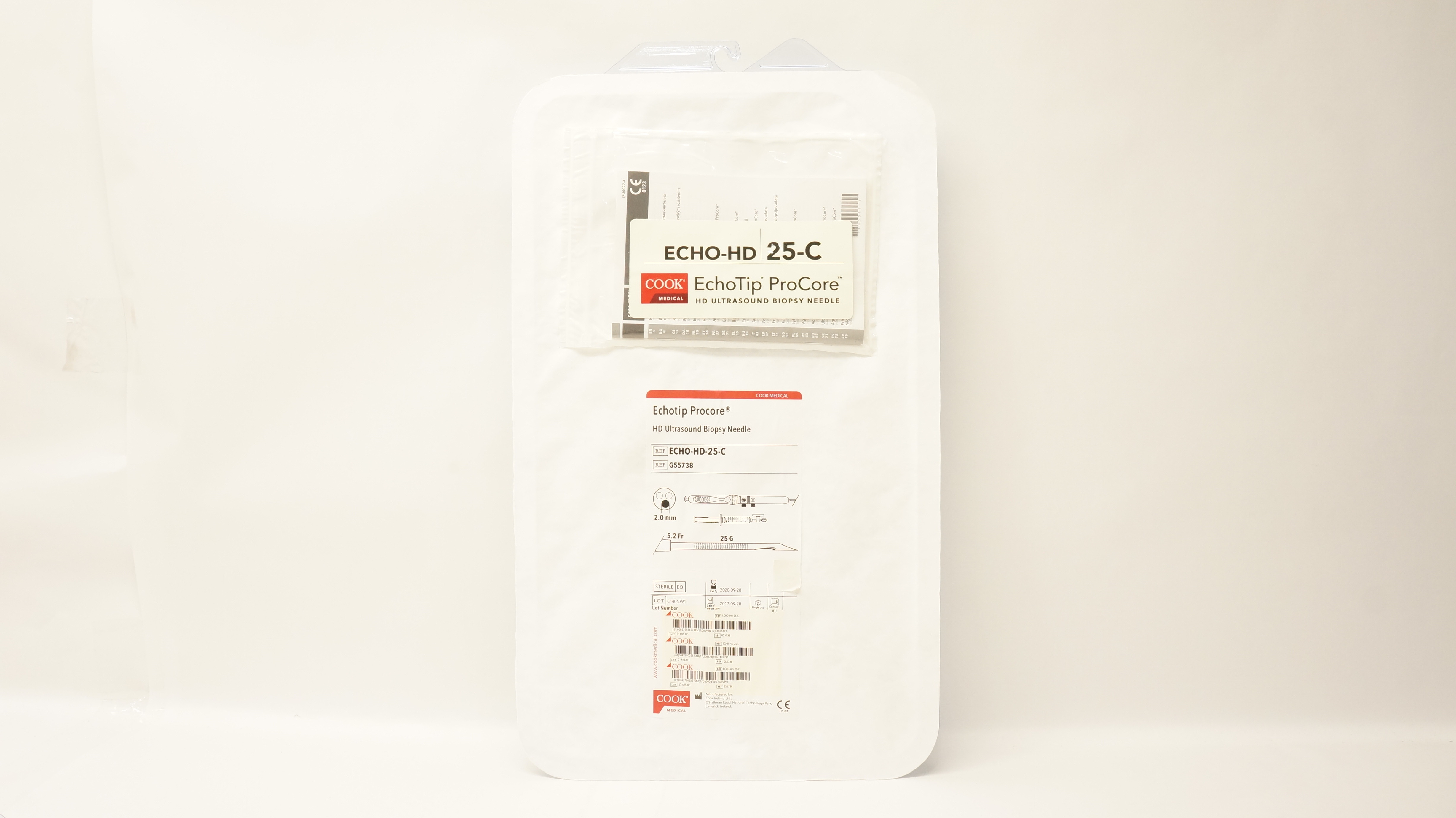 Cook Medical G55738 Echotip Procore HD Ultrasound Biopsy Ndle 2.0mm x 25G (x)