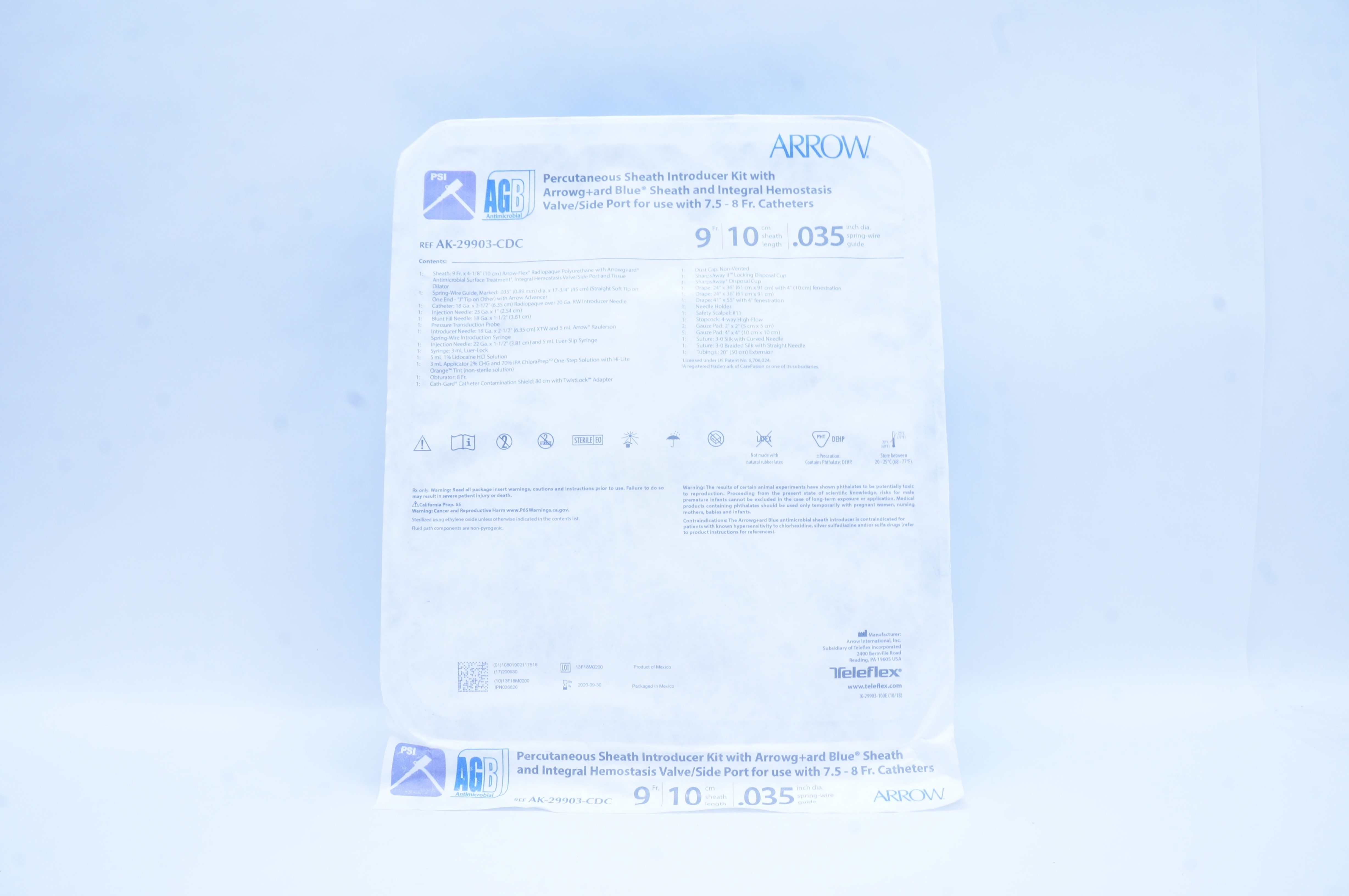 Arrow AK-29903-CDC Percutaneous Sheath Introducer Kit 9Fr x 10cm x .035inch (x)