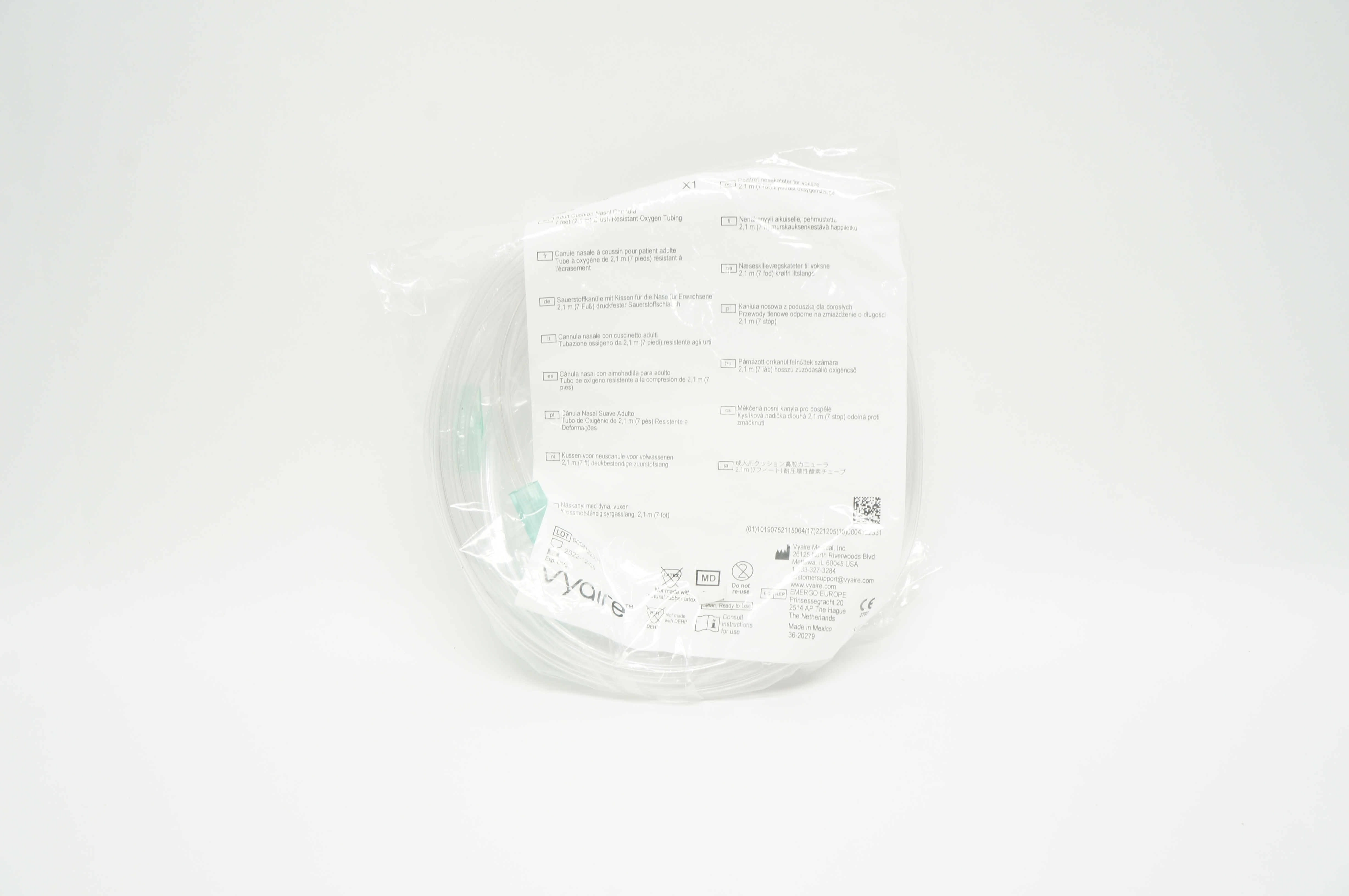 Vyaire 002600 AirLife Adult Cushion Nasal Cannula 7 feet