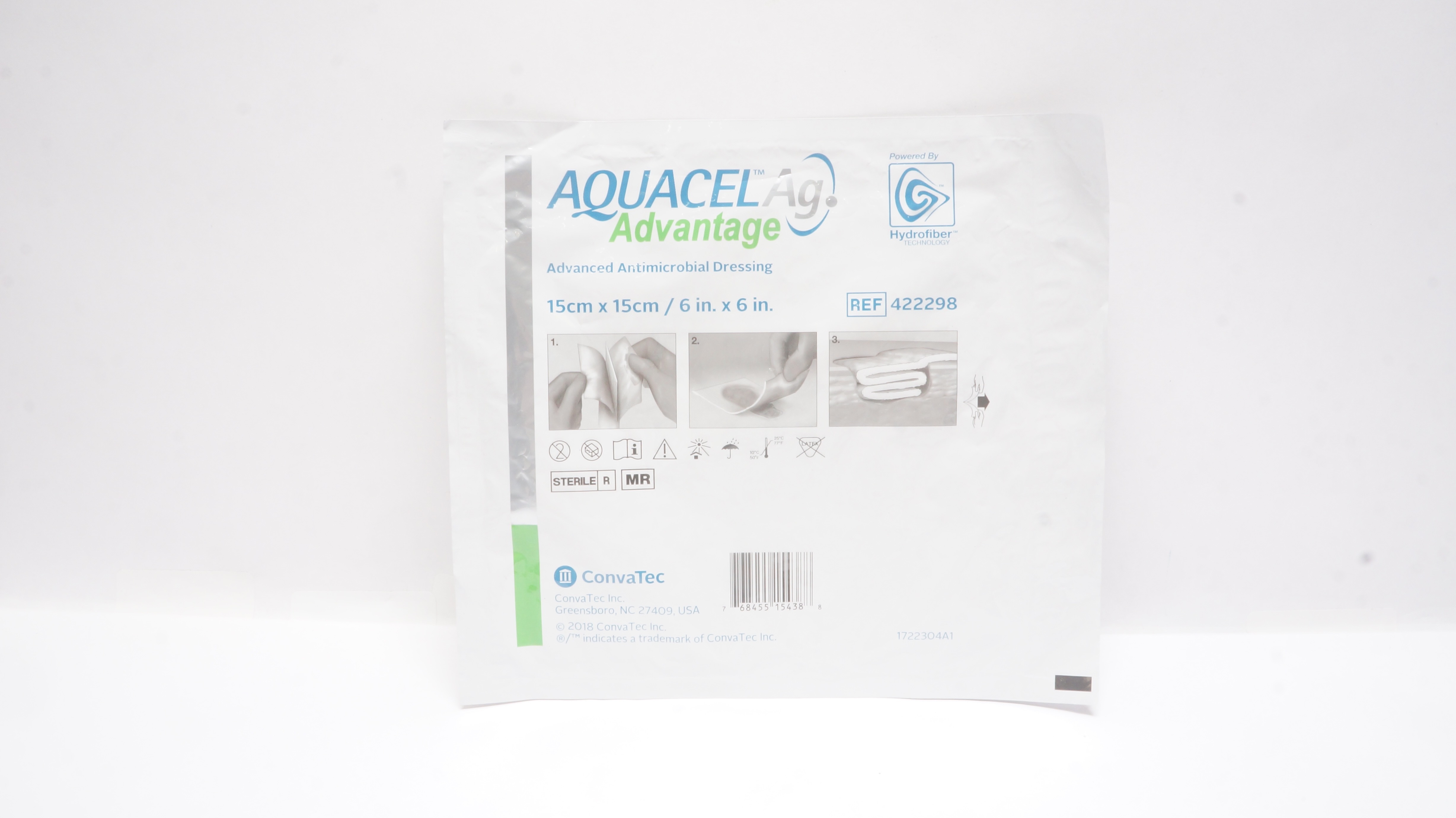 ConvaTec 422298 AquacelAg Advanced Antimicrobial Dressing 6inch x 6inch (x)