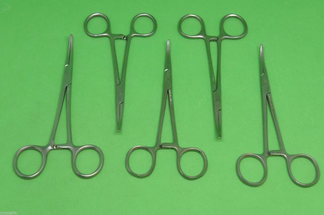 Columbia Forceps Hemo 5.5inch Crile Design Slightly Curved Jaw Lot of 5