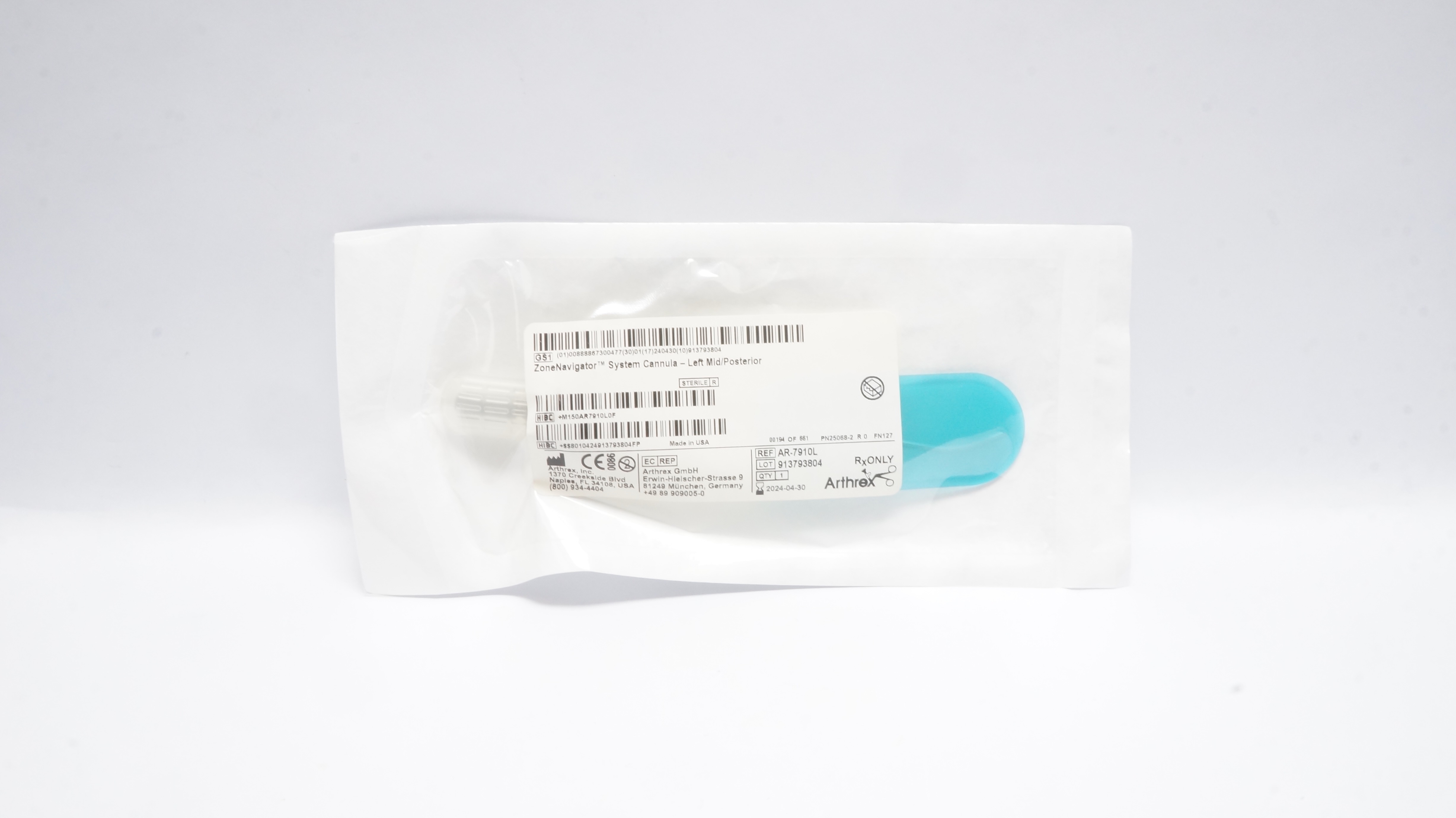 Arthrex AR-7910L ZoneNavigator Cannula System - Left Mid/Posterior (x)