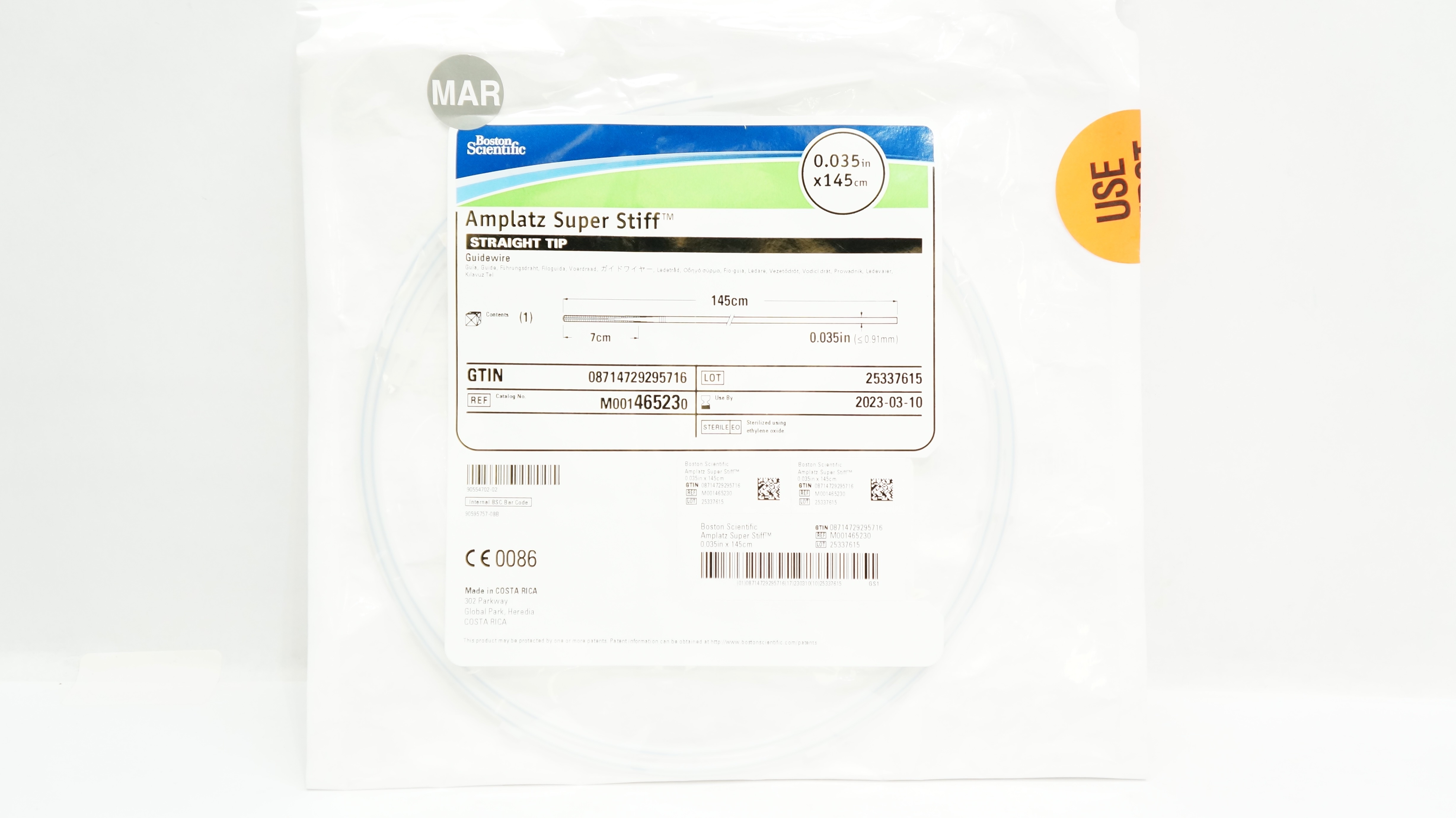 Boston Scientific M001465230 Amplatz Super Stiff Guidewire 0.035inch x 145cm (x)