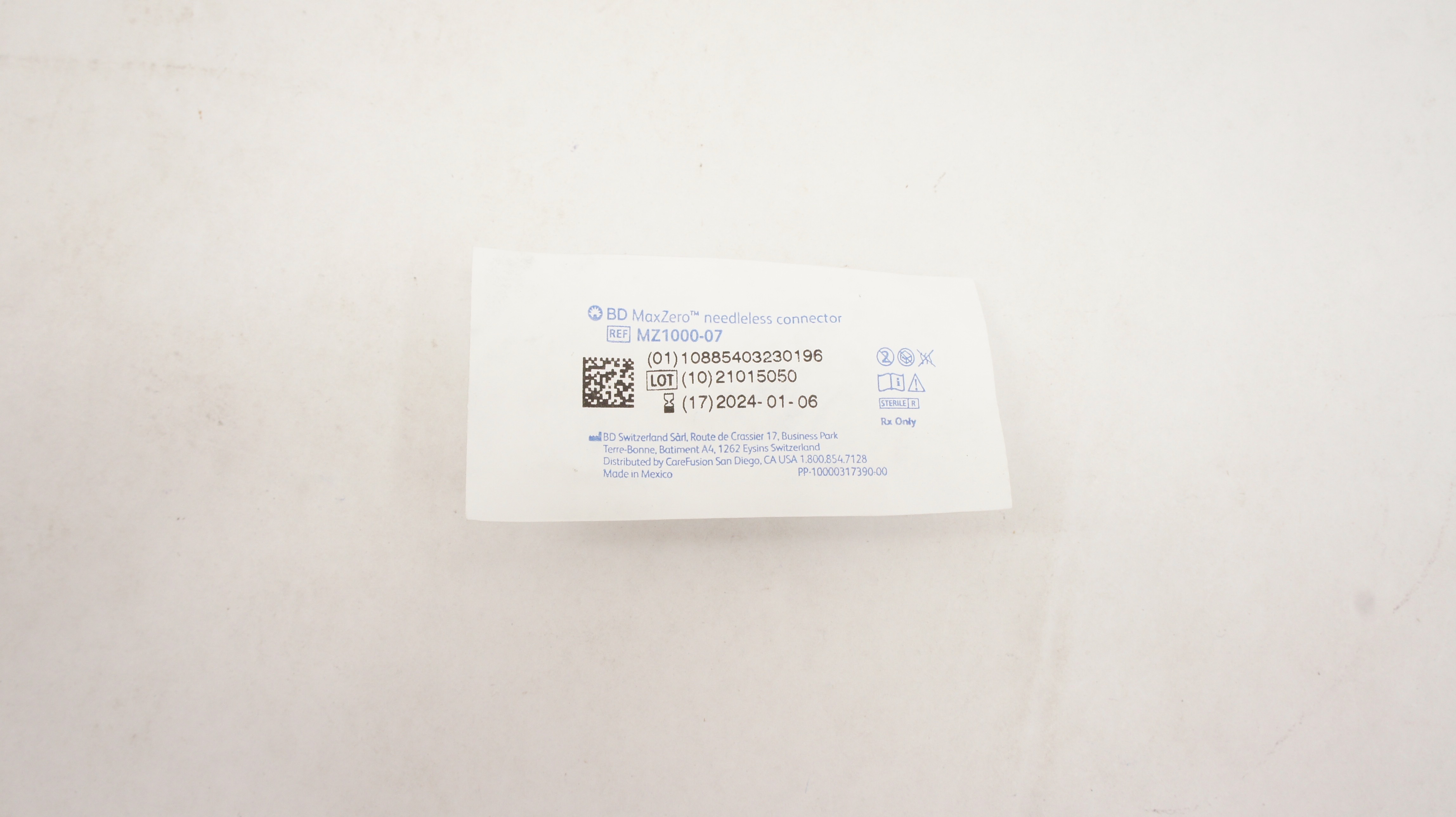 BD MZ1000-07 MaxZero Ndleless Connector