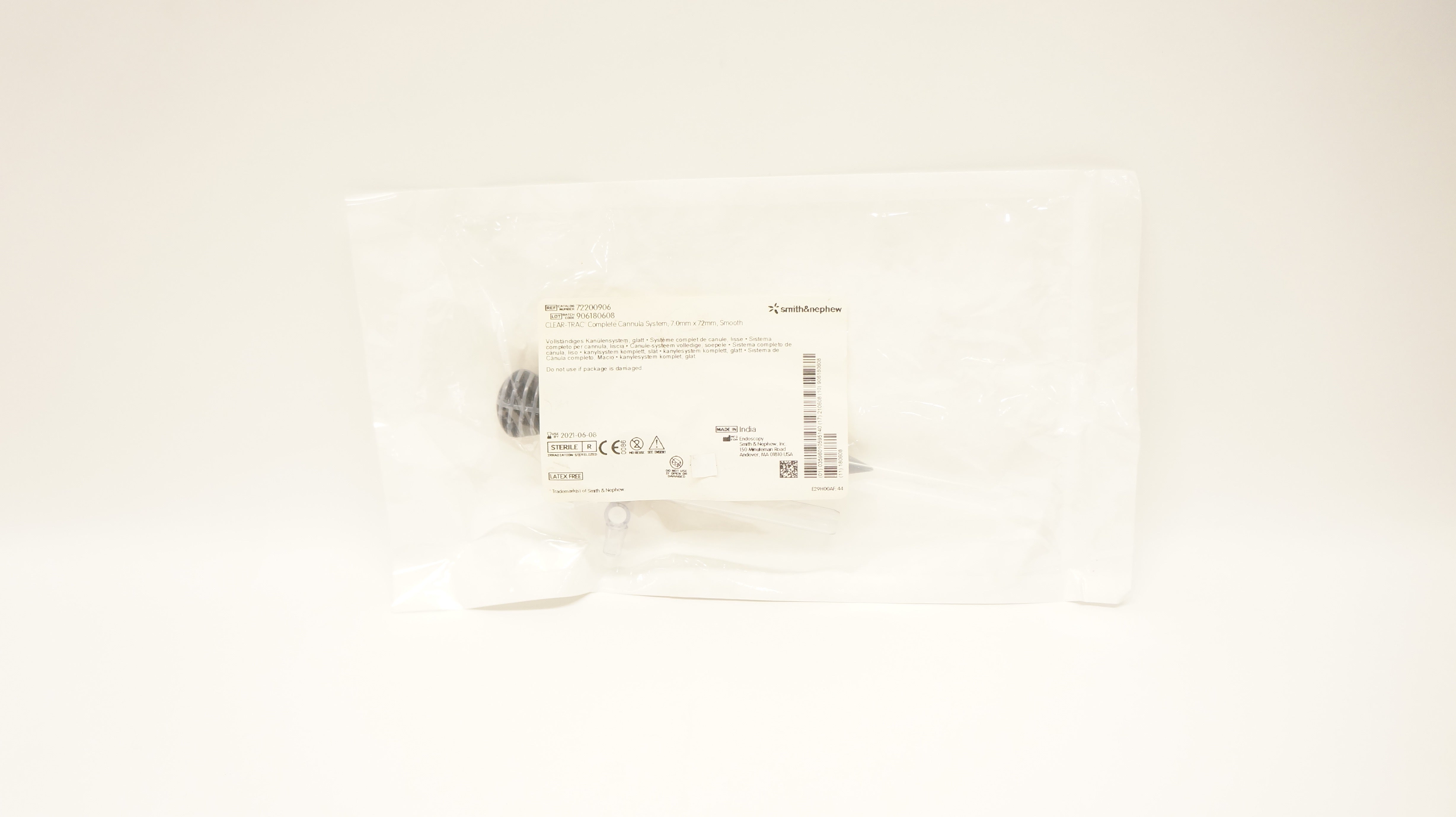 Smith&Nephew 72200906 Clear-Trac Complete Cannula System 7.0mm x72mm Smooth (x)
