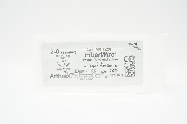 Arthrex AR-7220 2-0 FiberWire Braided Polyblend Stre T-13 Taper 3/8c 18mm,18inch