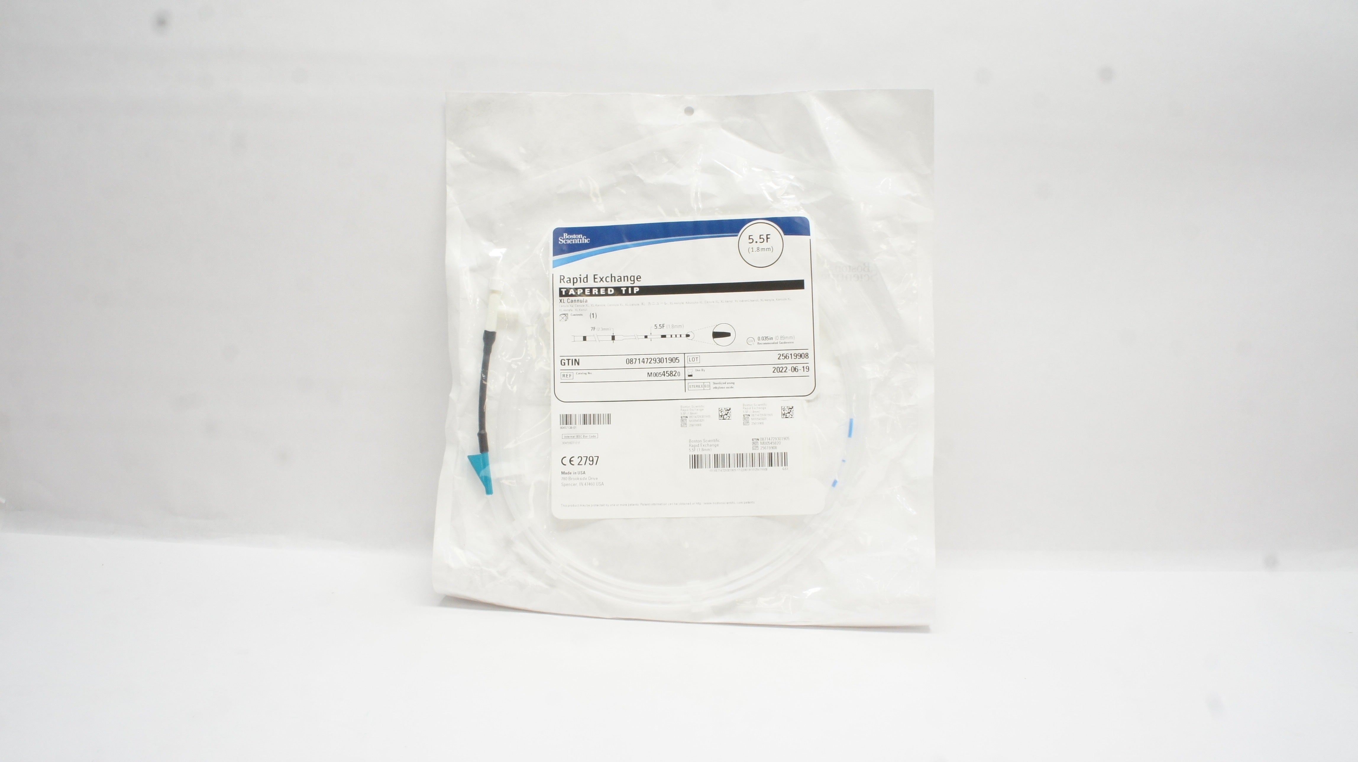 Boston Scientific M00545820 Rapid Exchange Tapered Tip XL Cannula 5.5F (x)