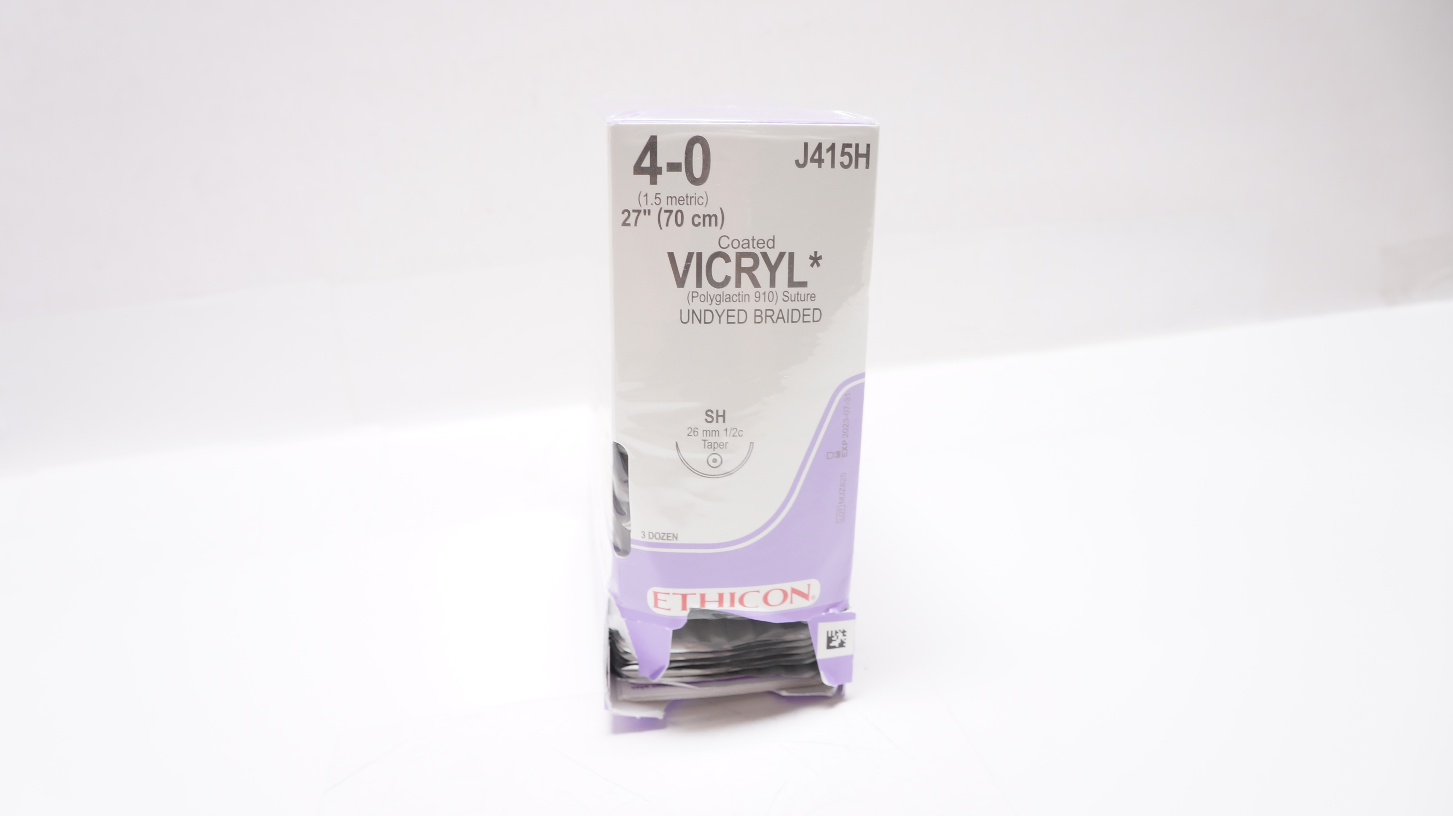 Ethicon J415H 4-0 VICRYL, SH, 26mm 1/2c Taper, 27inch (x) - Box of 36